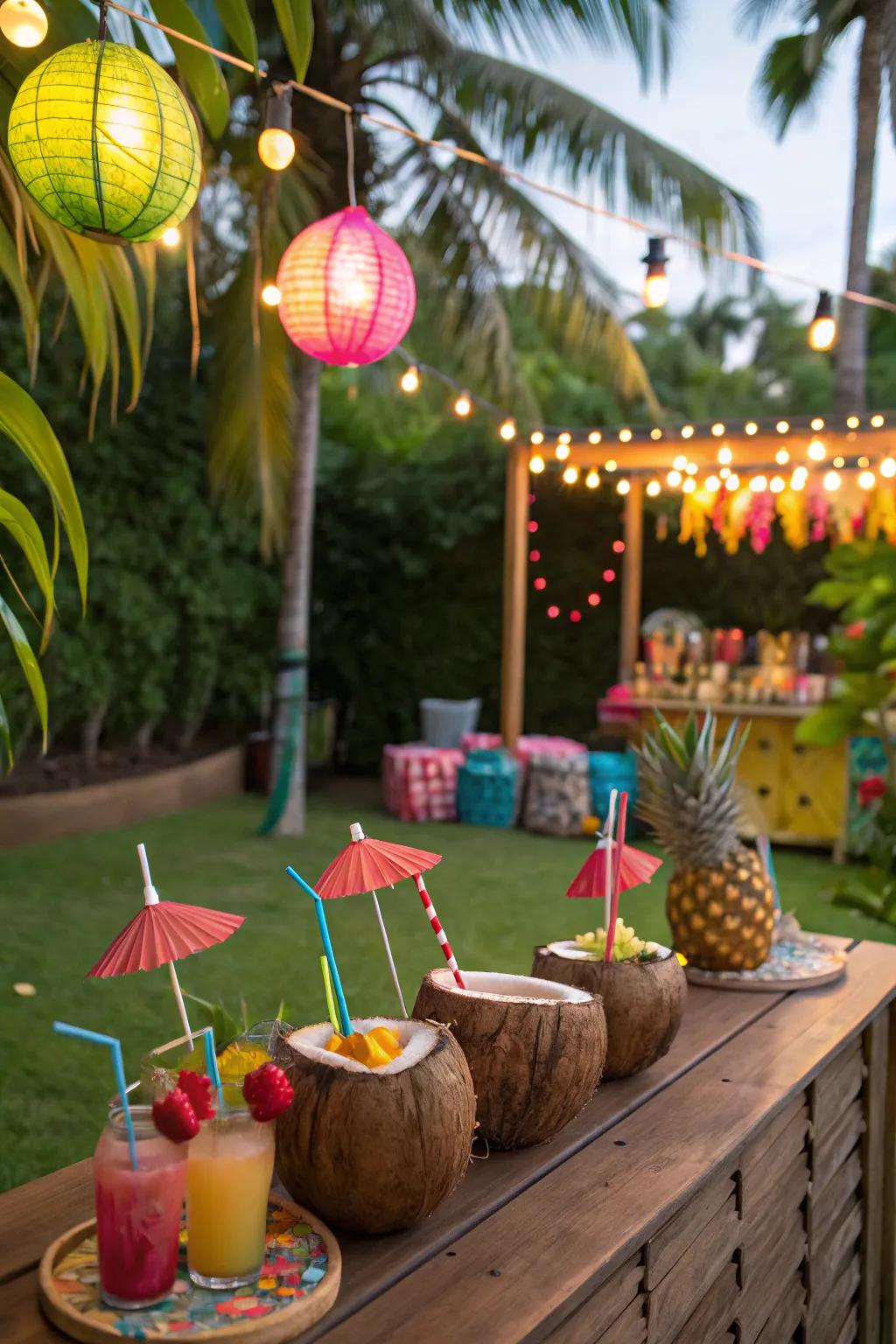 Turn your backyard into a tropical paradise with a tiki bar.