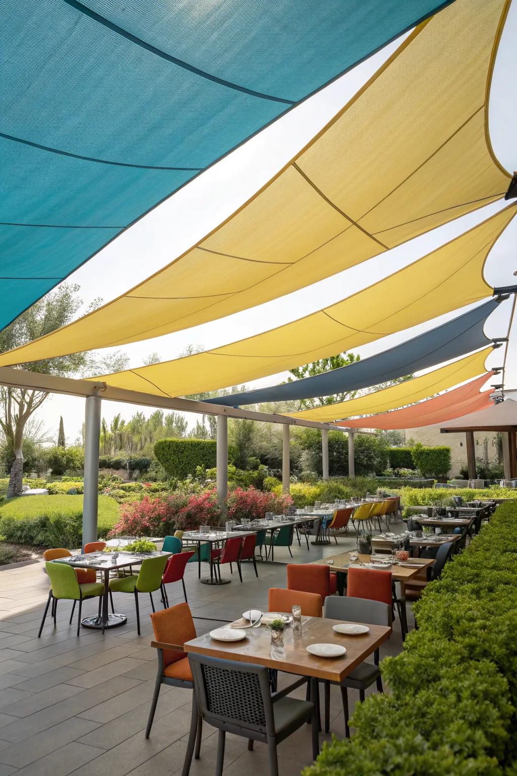 Layered sails offer both style and function.