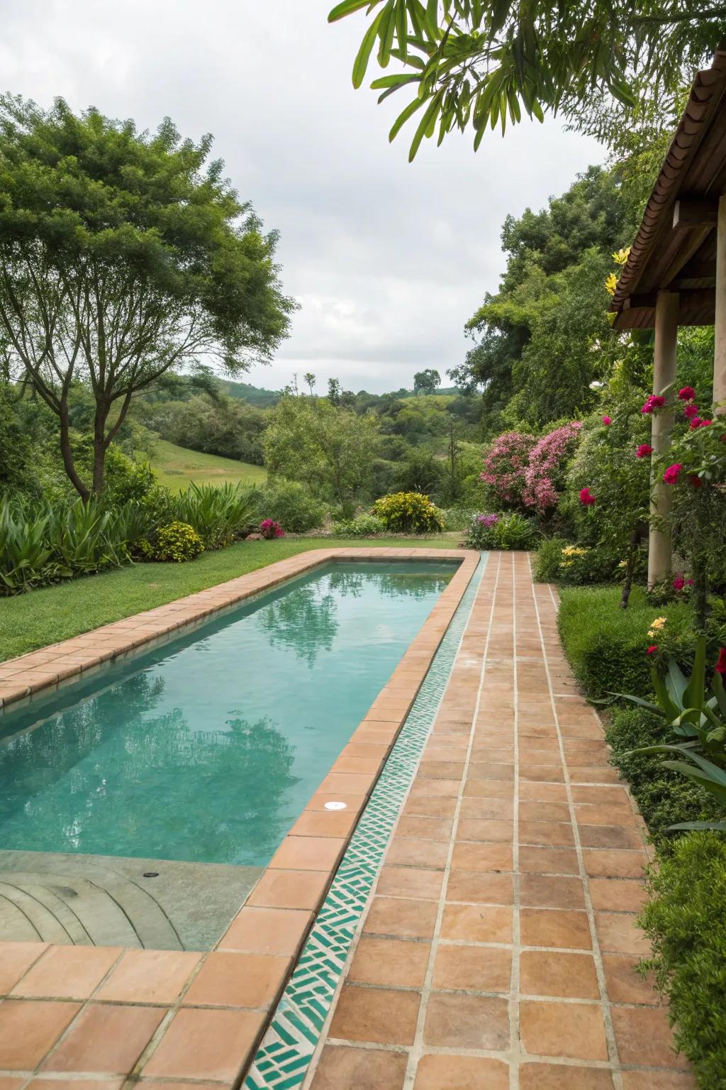 Earth-toned pools blend seamlessly with natural surroundings.