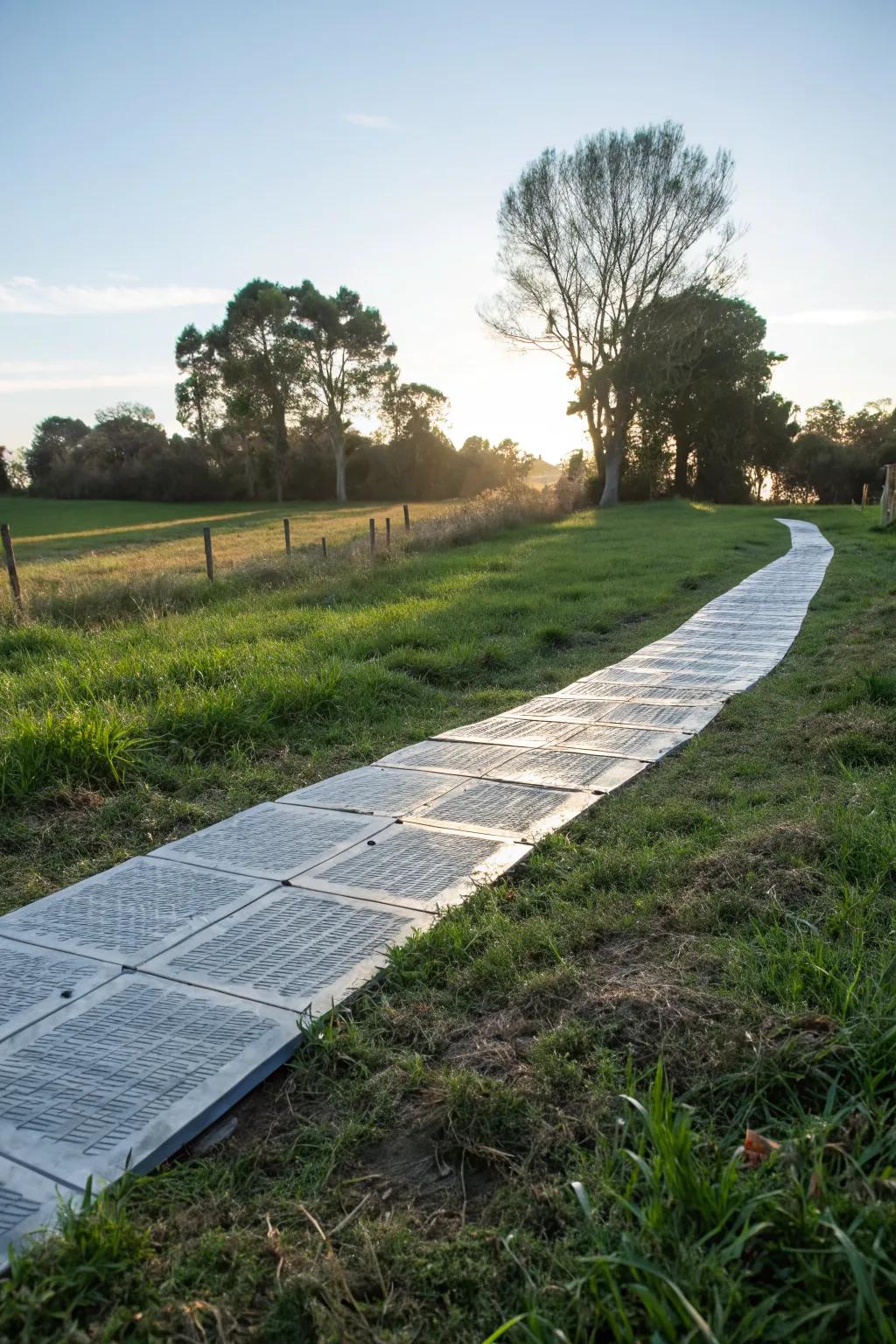 Plastic panels offer a versatile solution for temporary walkways.