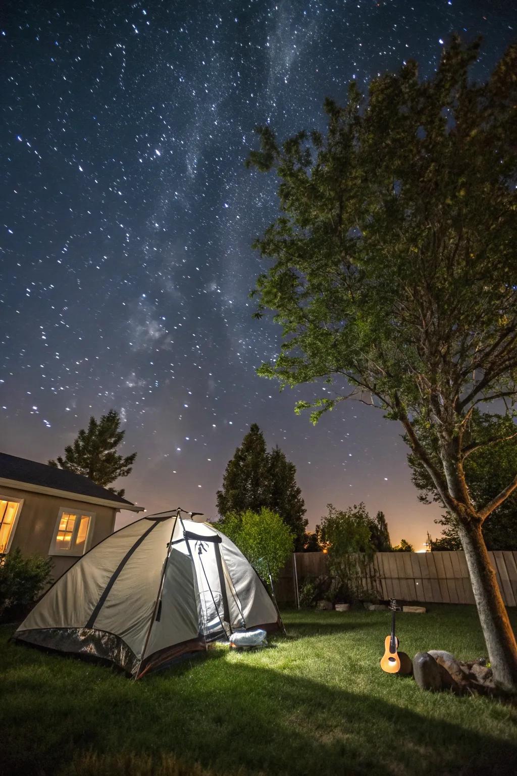 Enjoy stargazing from the comfort of your backyard tent.