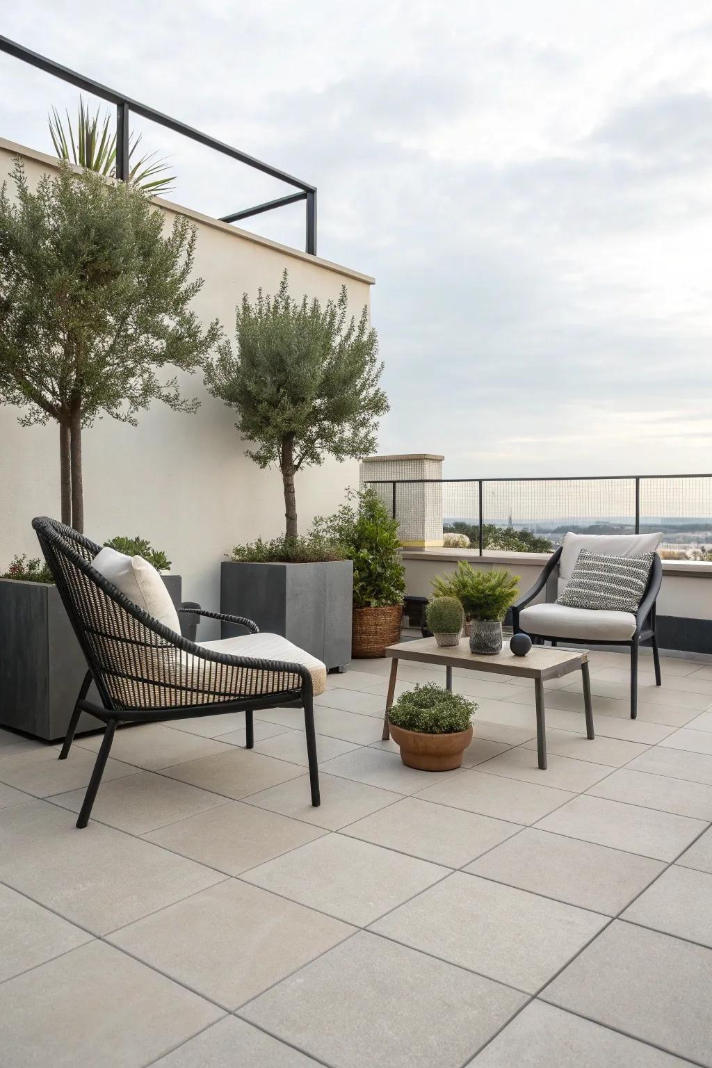 Achieve a sleek and modern look with minimalist tiles.