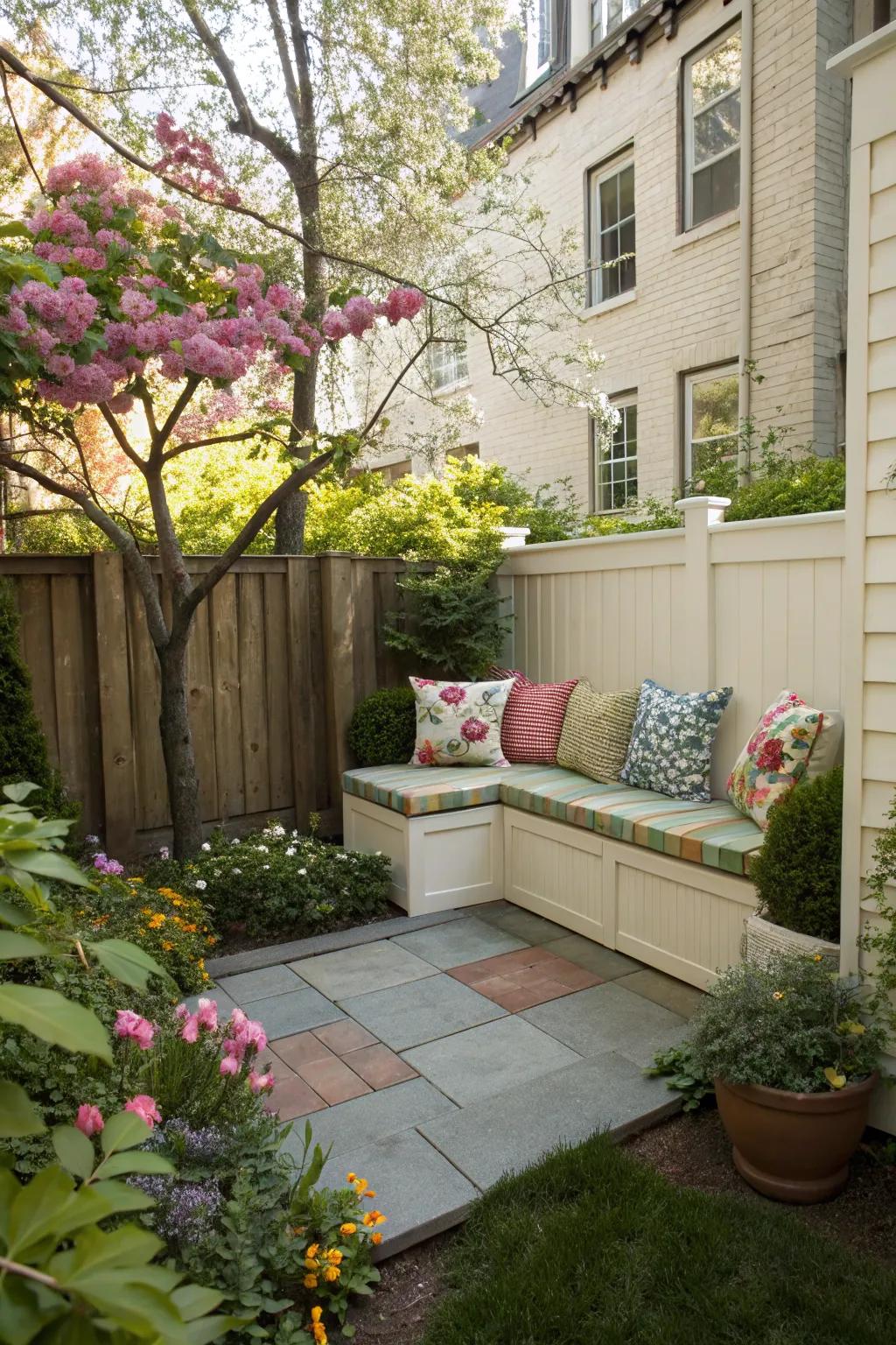 Create a cozy corner for relaxation in your backyard.