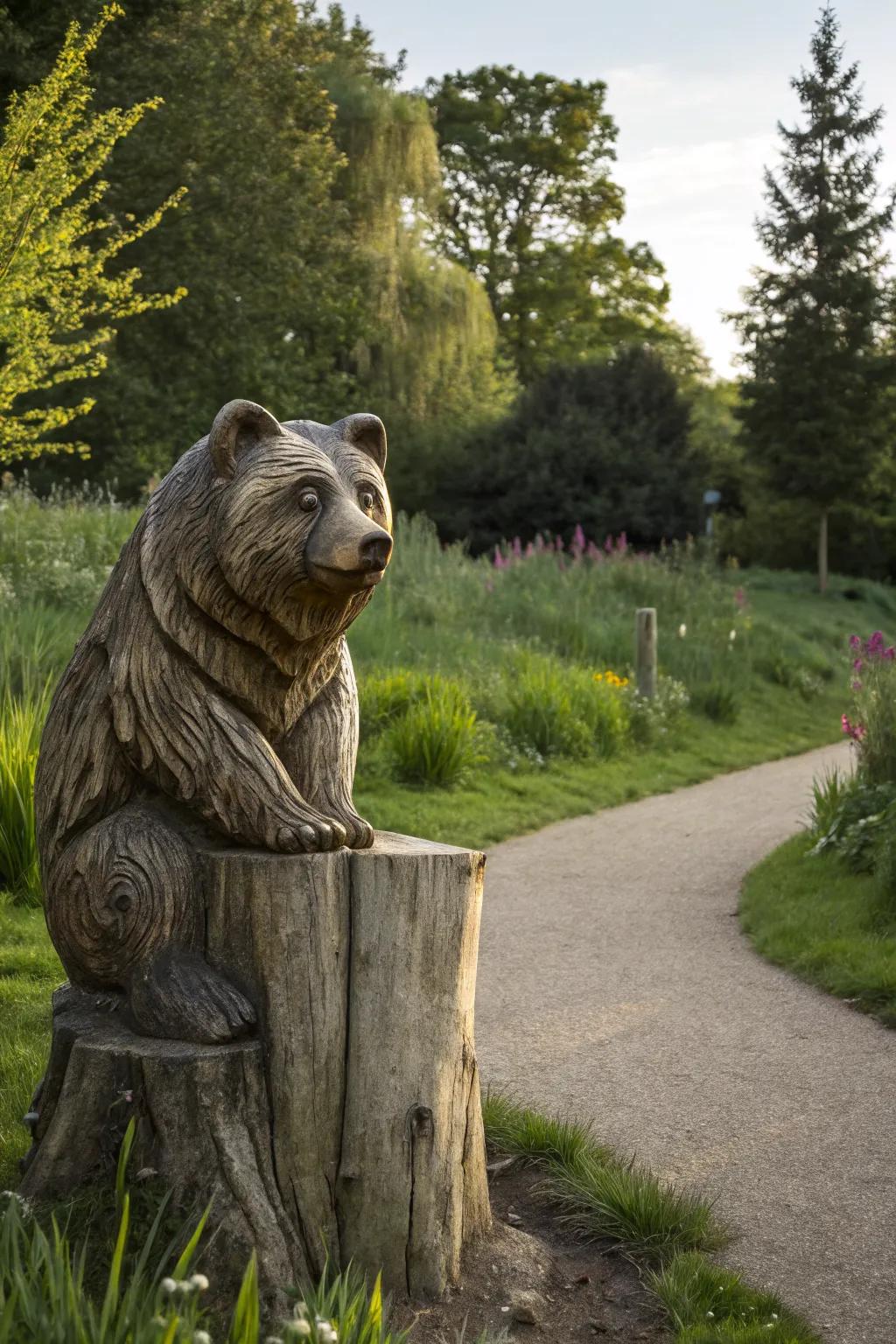 Add character to your garden with animal sculptures.