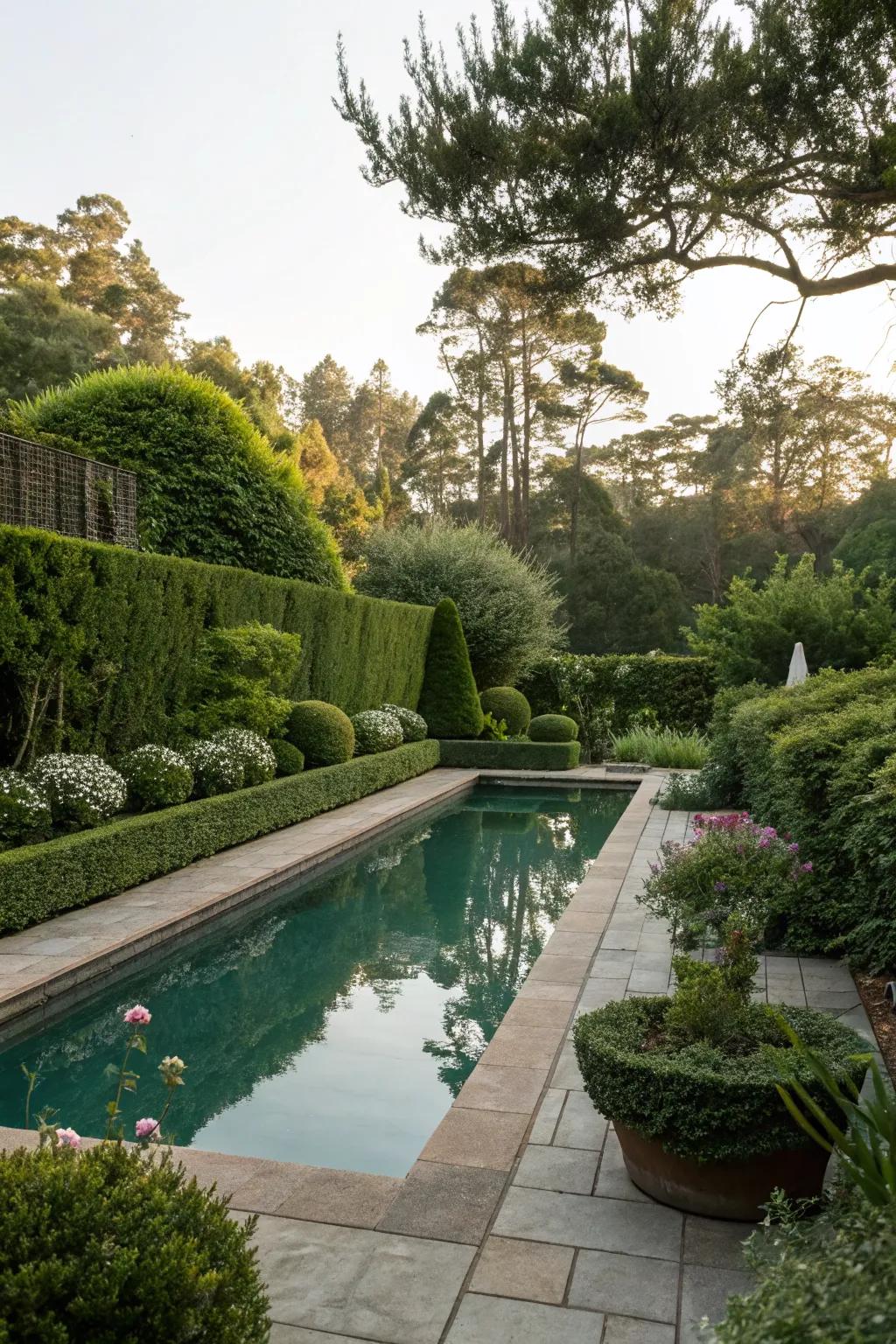 Enhance your pool's appeal with vibrant poolside landscaping.