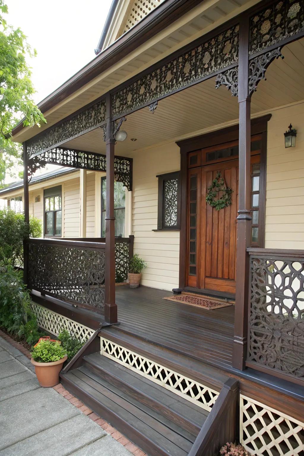 Enhance your porch with elegant lattice paneling.