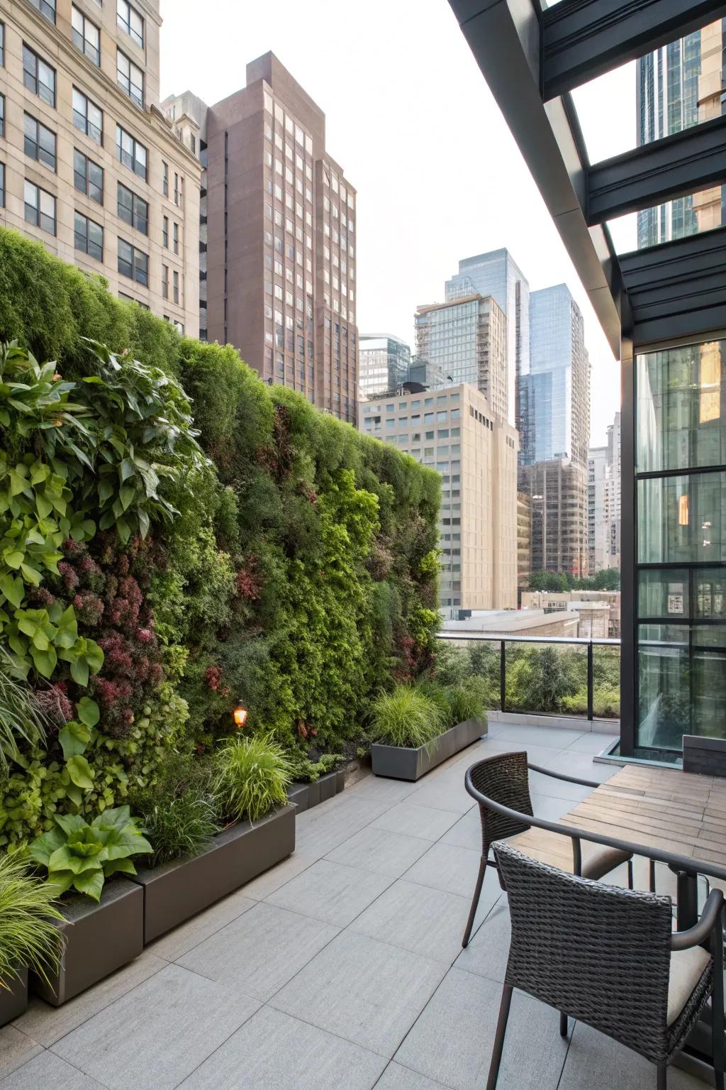 Maximize your space with a lush vertical garden.