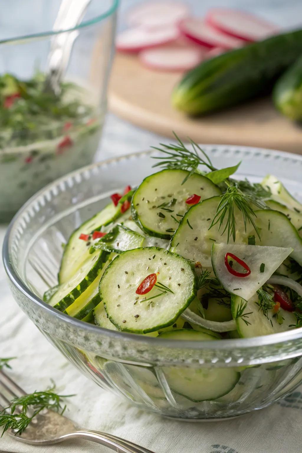 Cool and crunchy cucumbers elevate the freshness of any salad.