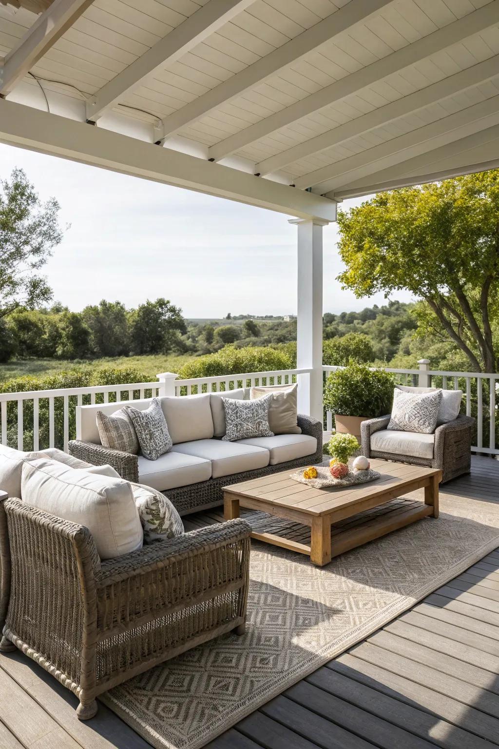 An inviting outdoor living room that's perfect for relaxation.