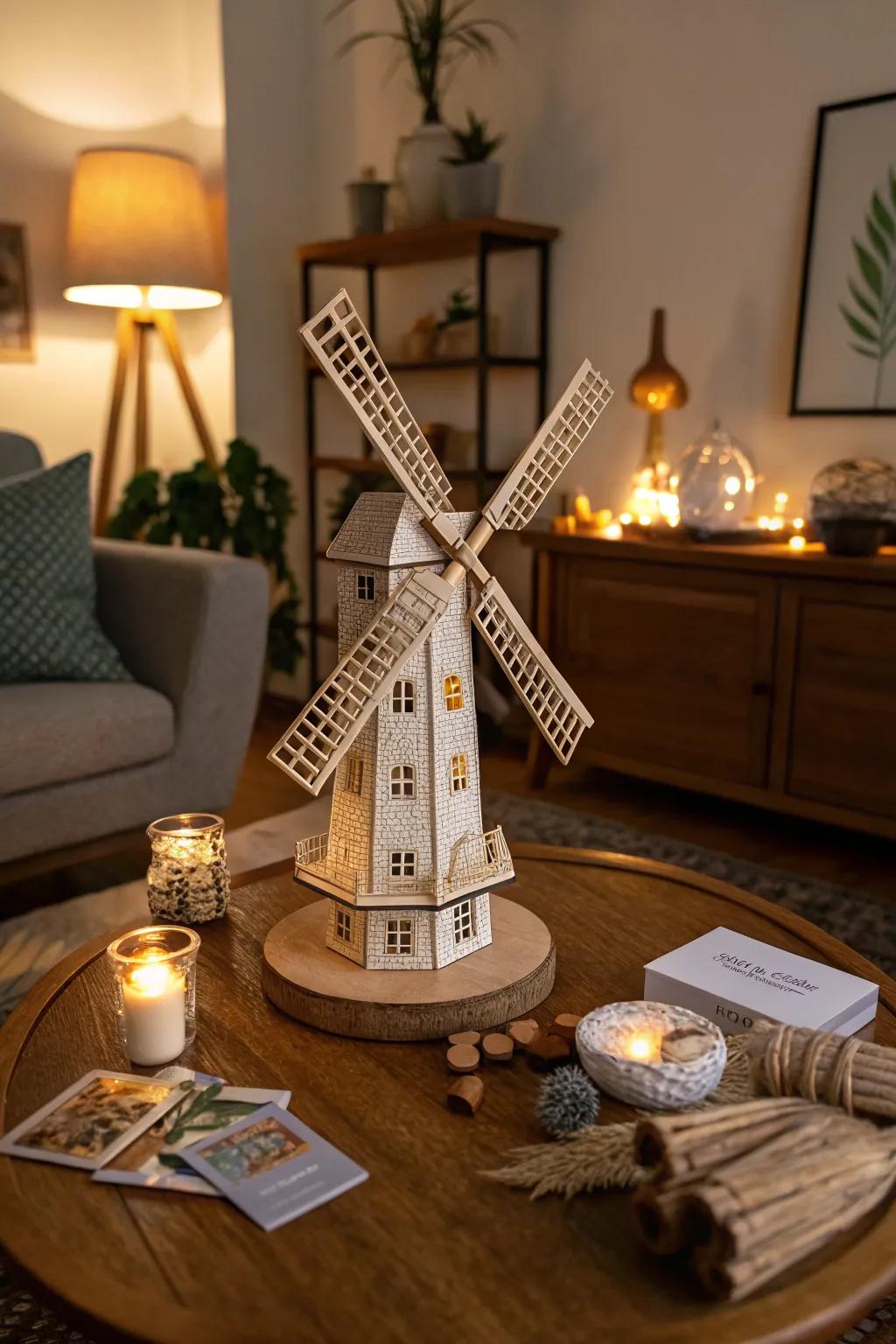 Charming DIY miniature windmill for your home.