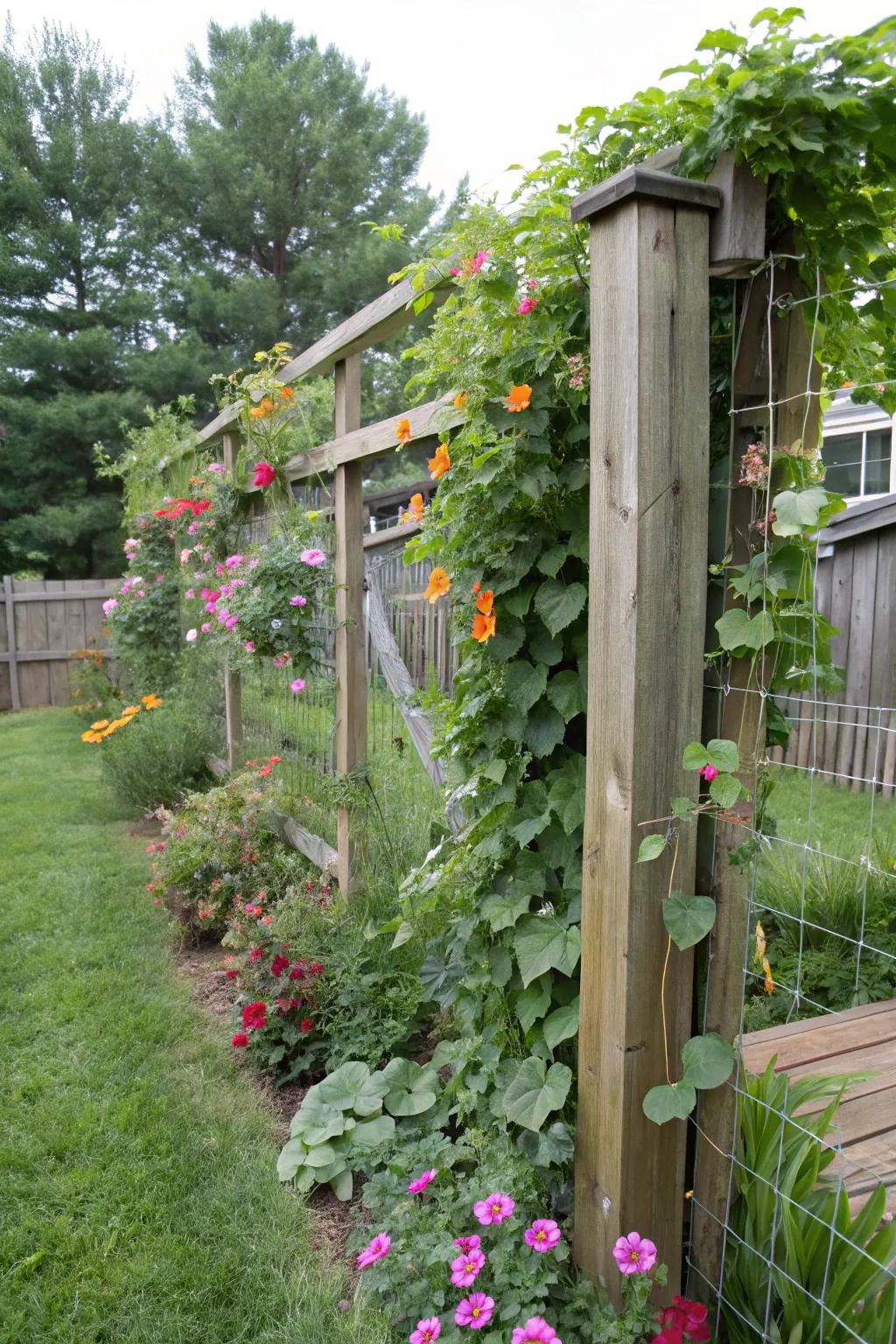 A vertical garden that transforms your fence into a living masterpiece.