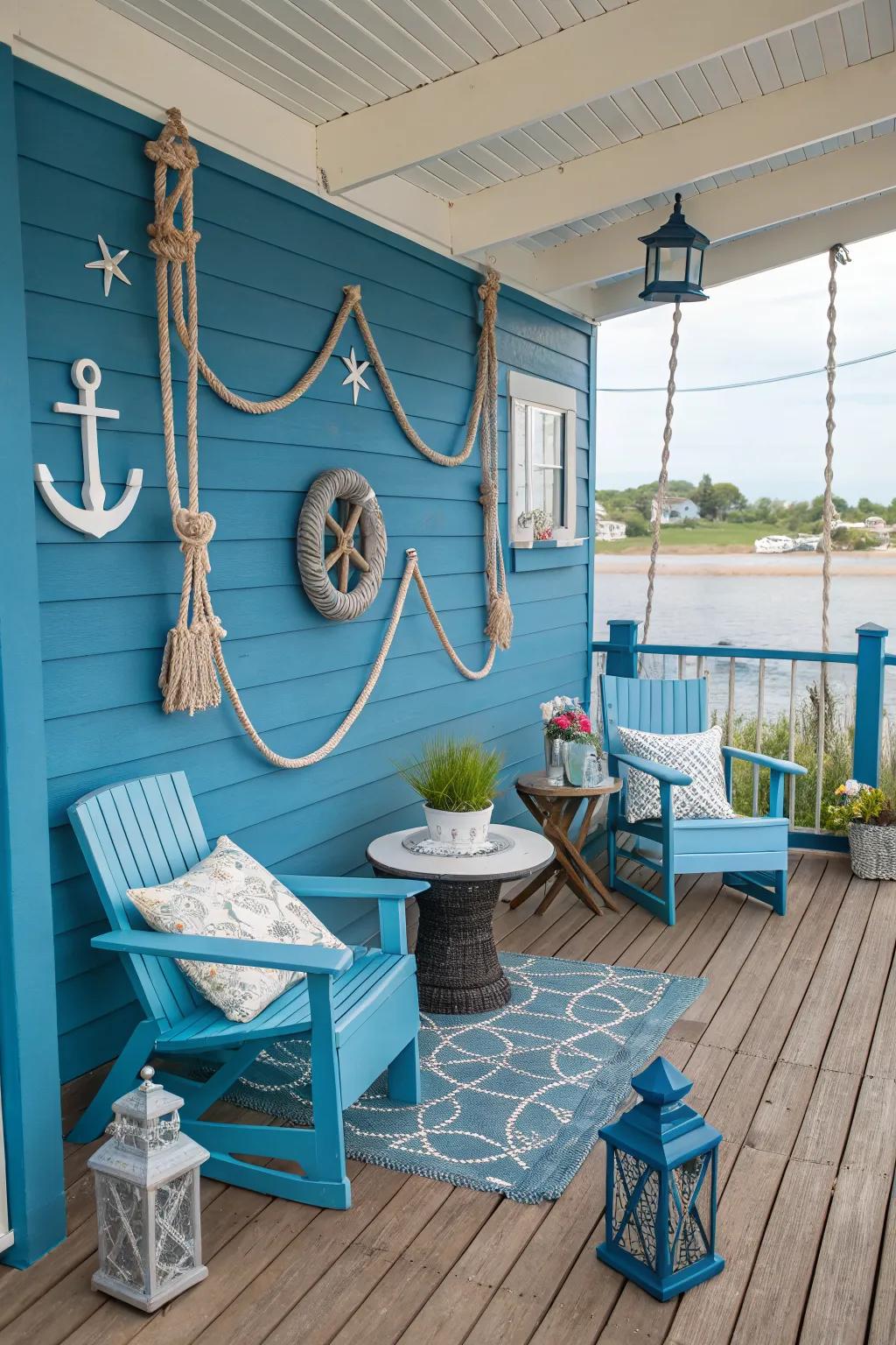 A coastal-themed deck that brings the ocean to your home.