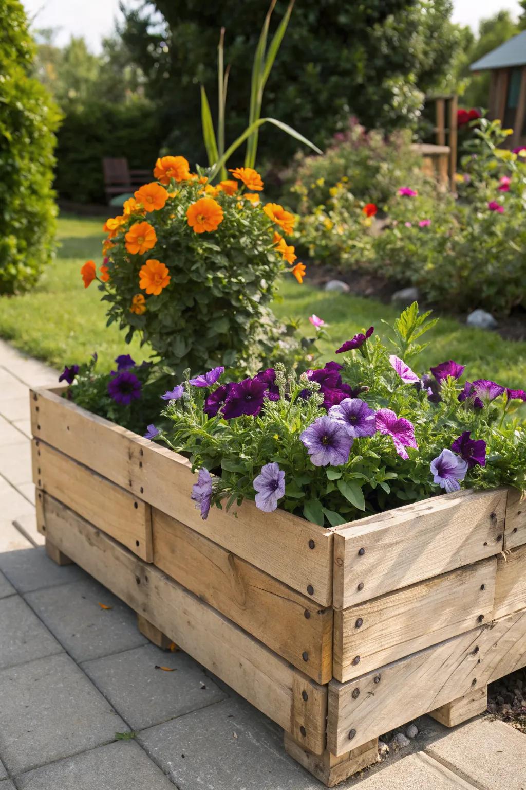 Brighten your garden with a pallet planter box.