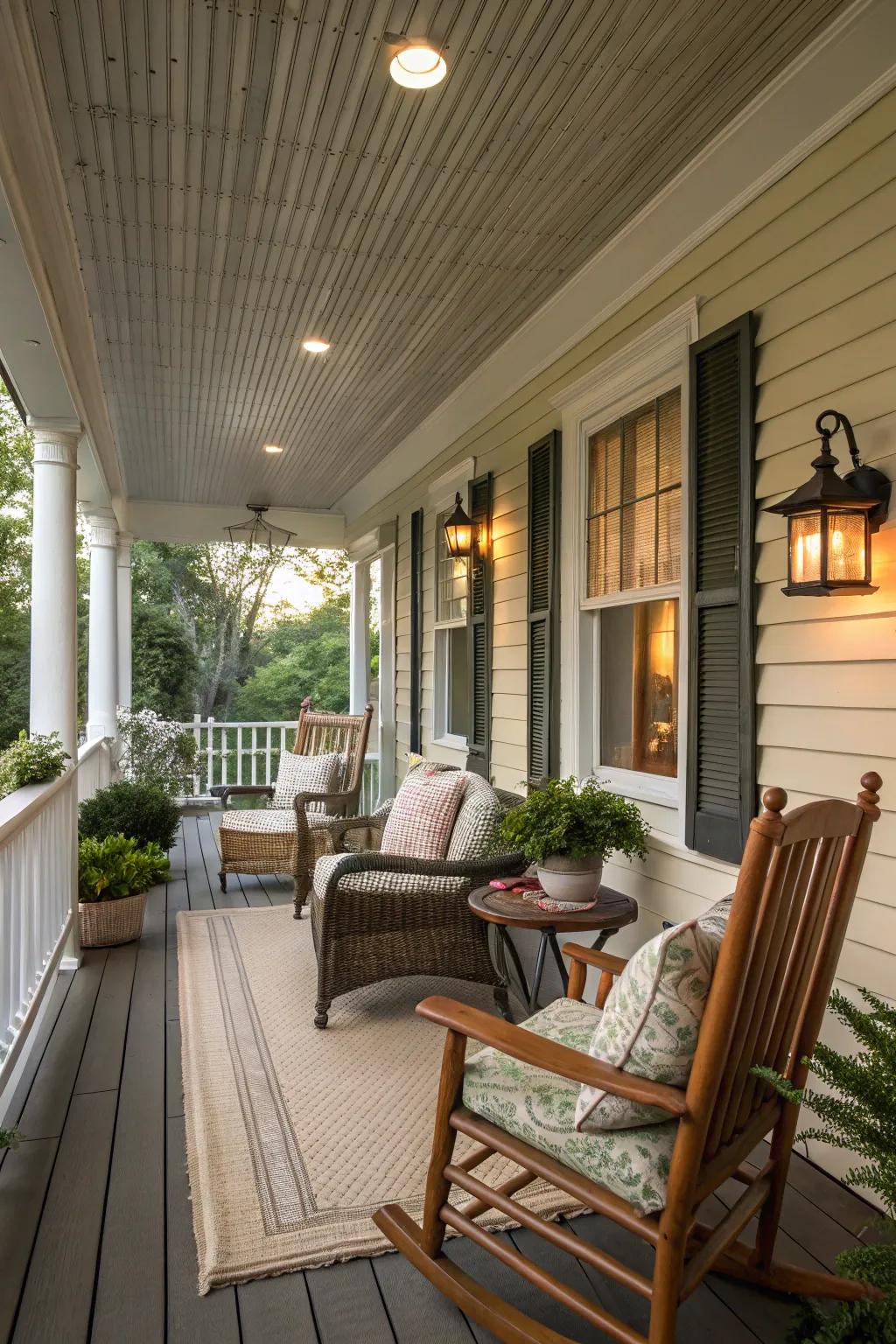 Beadboard ceiling adds timeless cottage charm.