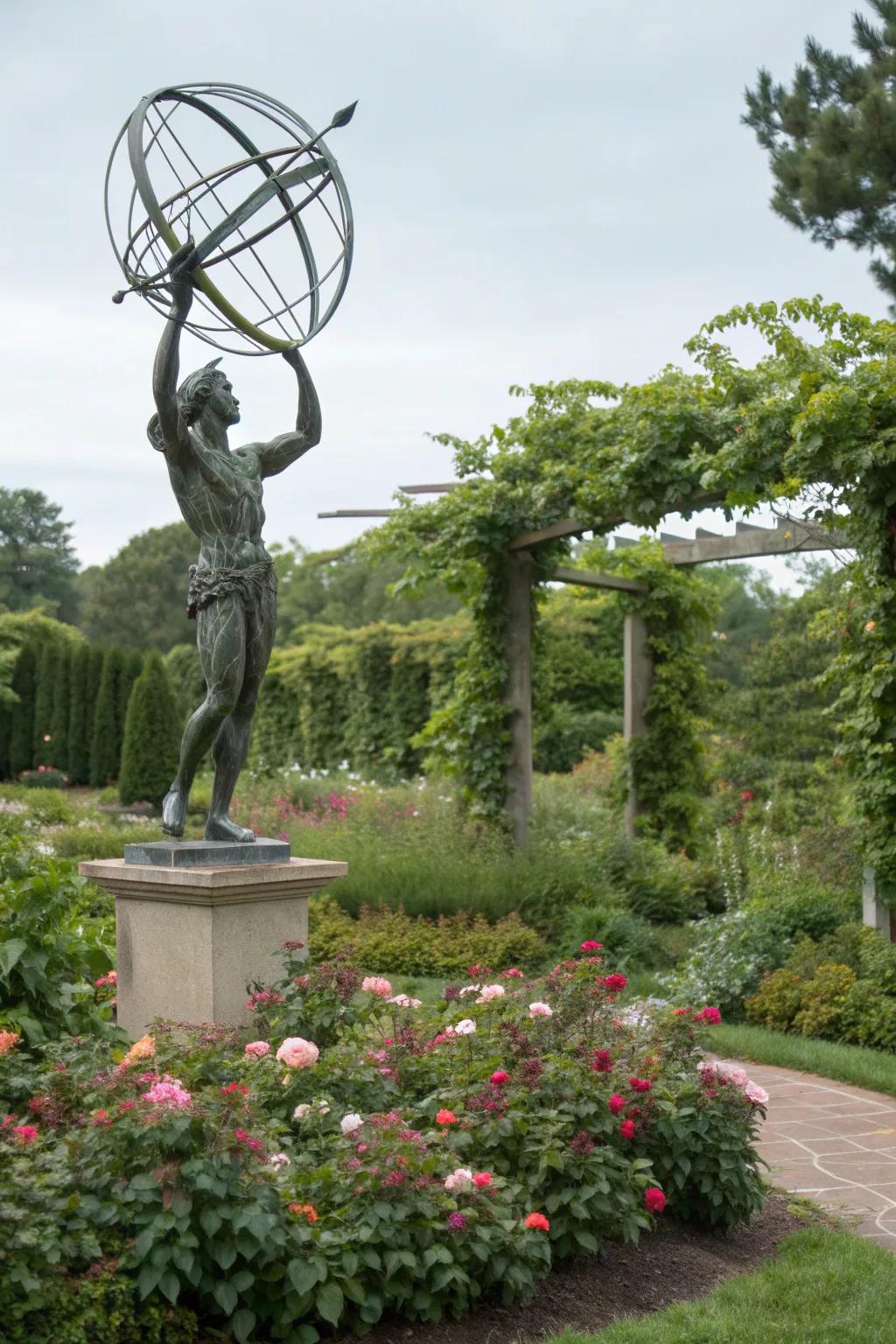 A striking sculpture can elevate your garden's aesthetic.