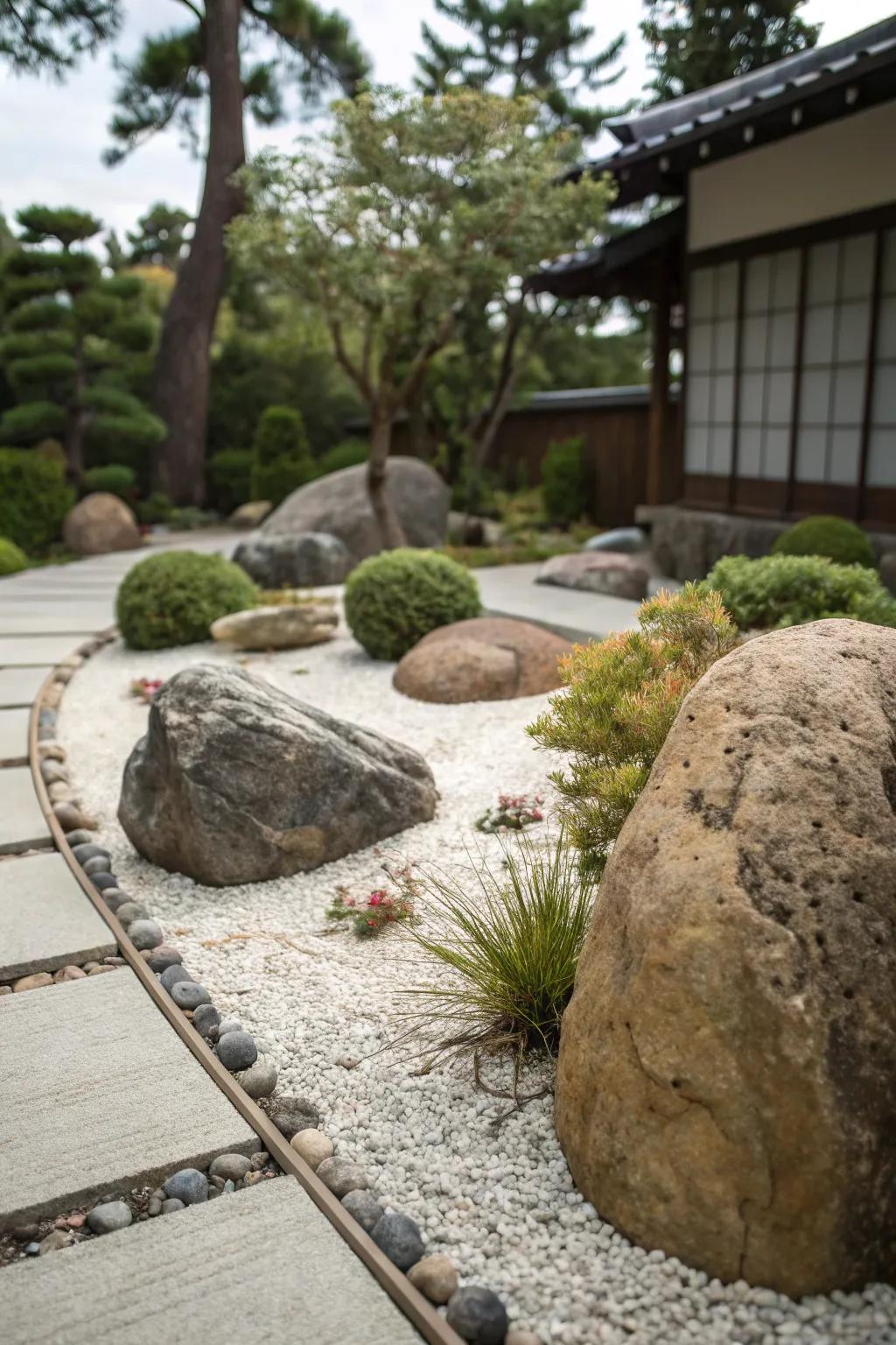 Decorative stones add a sophisticated touch to any garden.