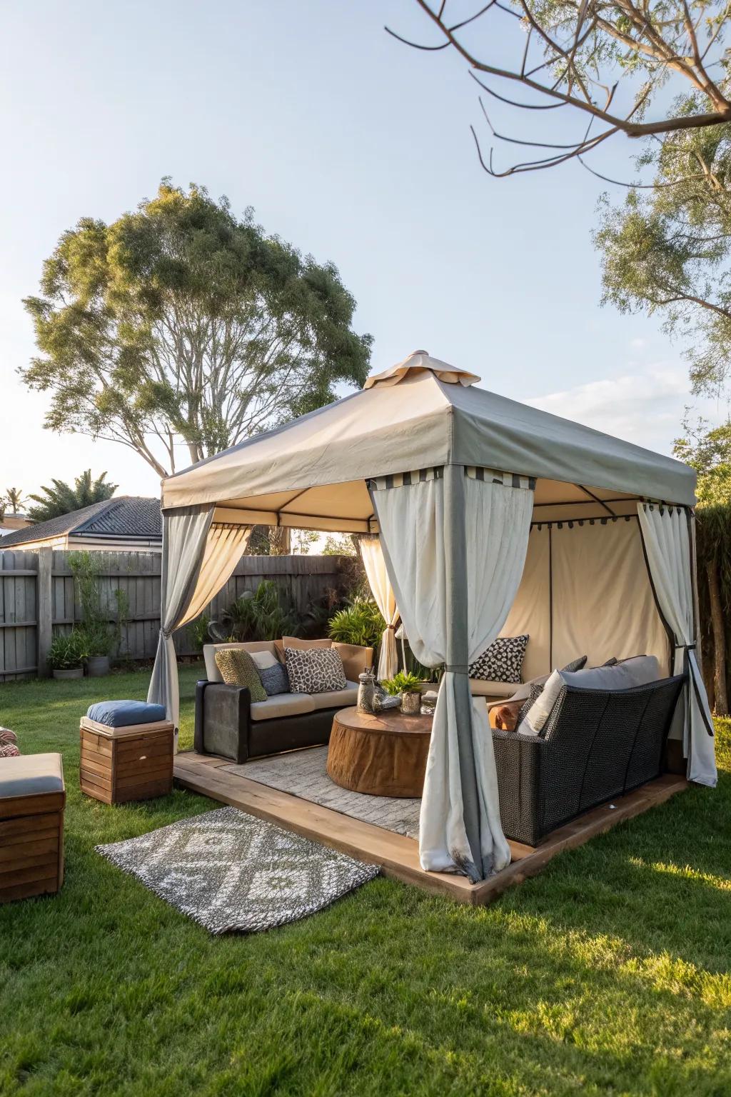 Portable pop-up shelters offer quick and easy coverage for any occasion.