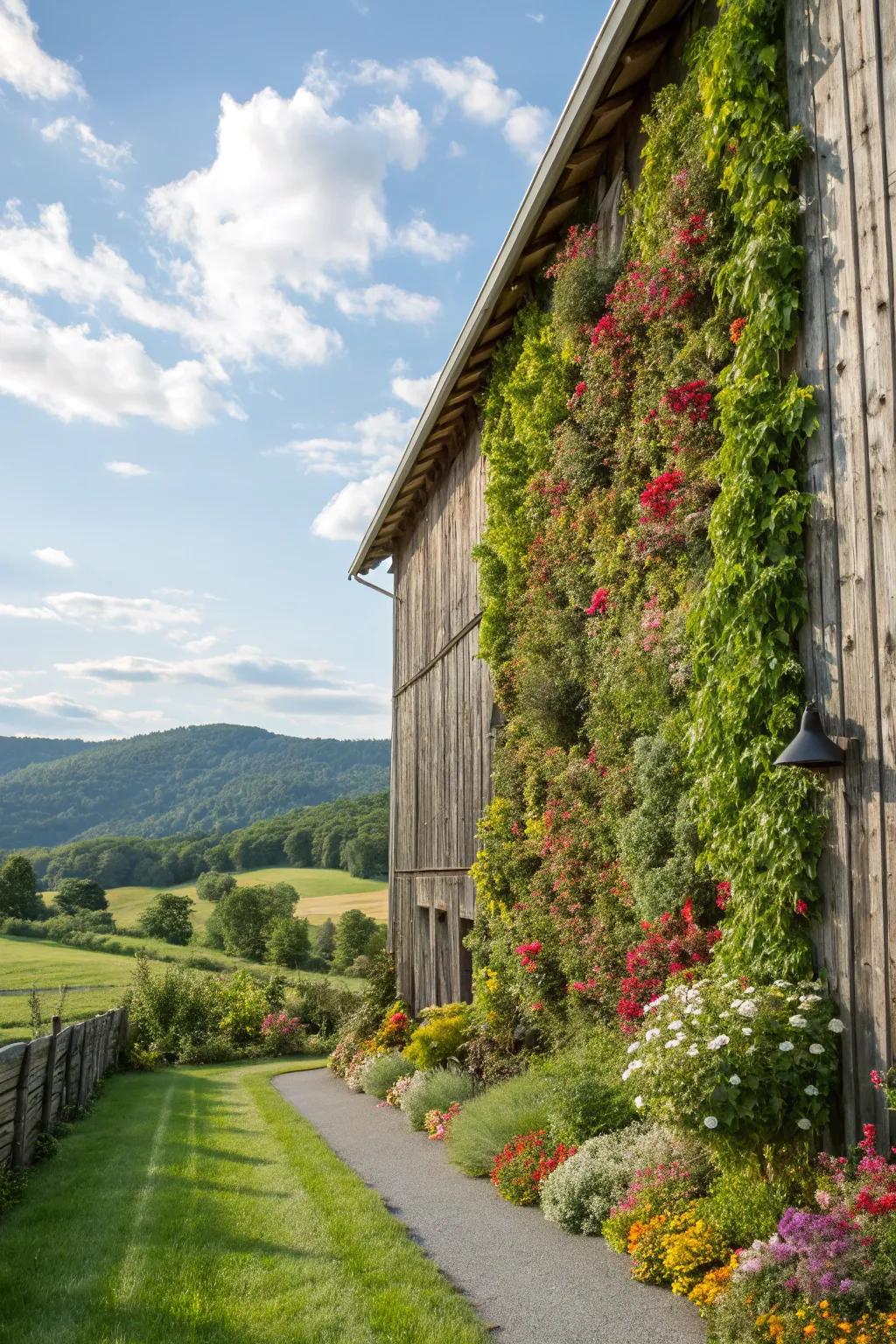A vertical garden wall for a touch of green beauty.