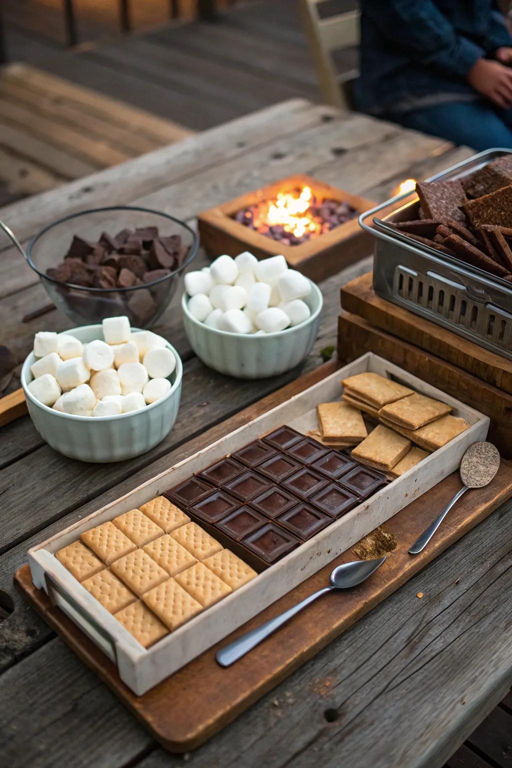 A surprise dessert station delights guests and ends the BBQ on a sweet note.