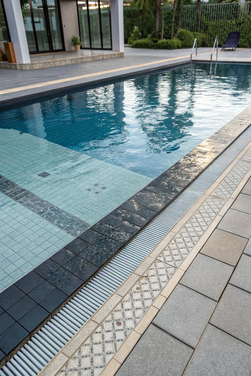 Combination of finishes creating depth and visual interest.