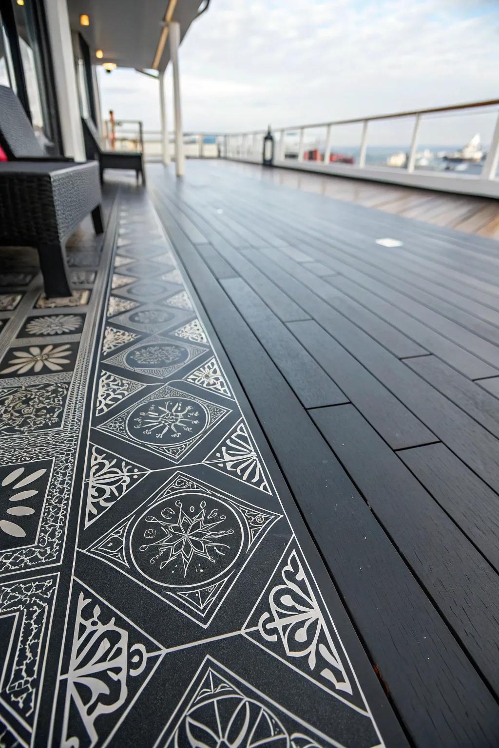 Distinct flooring patterns add character to your deck.