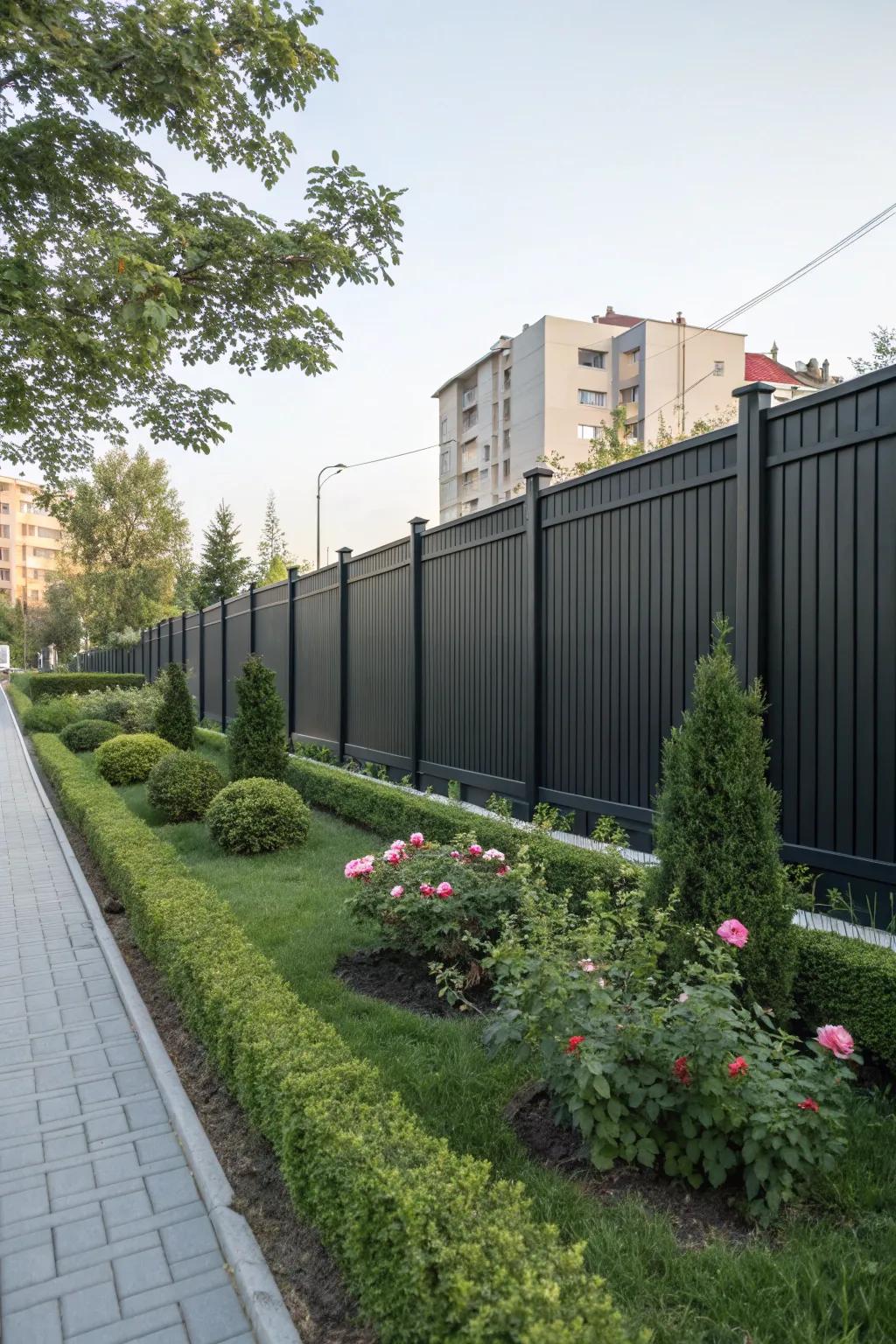 Sound barriers create a peaceful oasis in urban settings.
