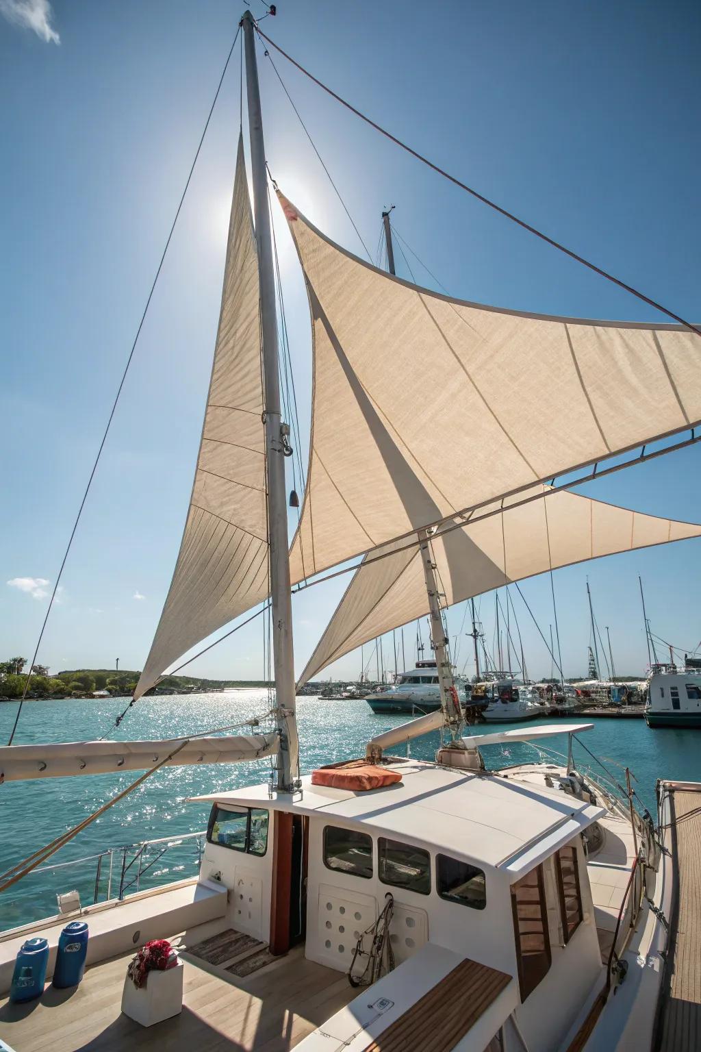 Sailboat sails offer creative and sustainable shading solutions.