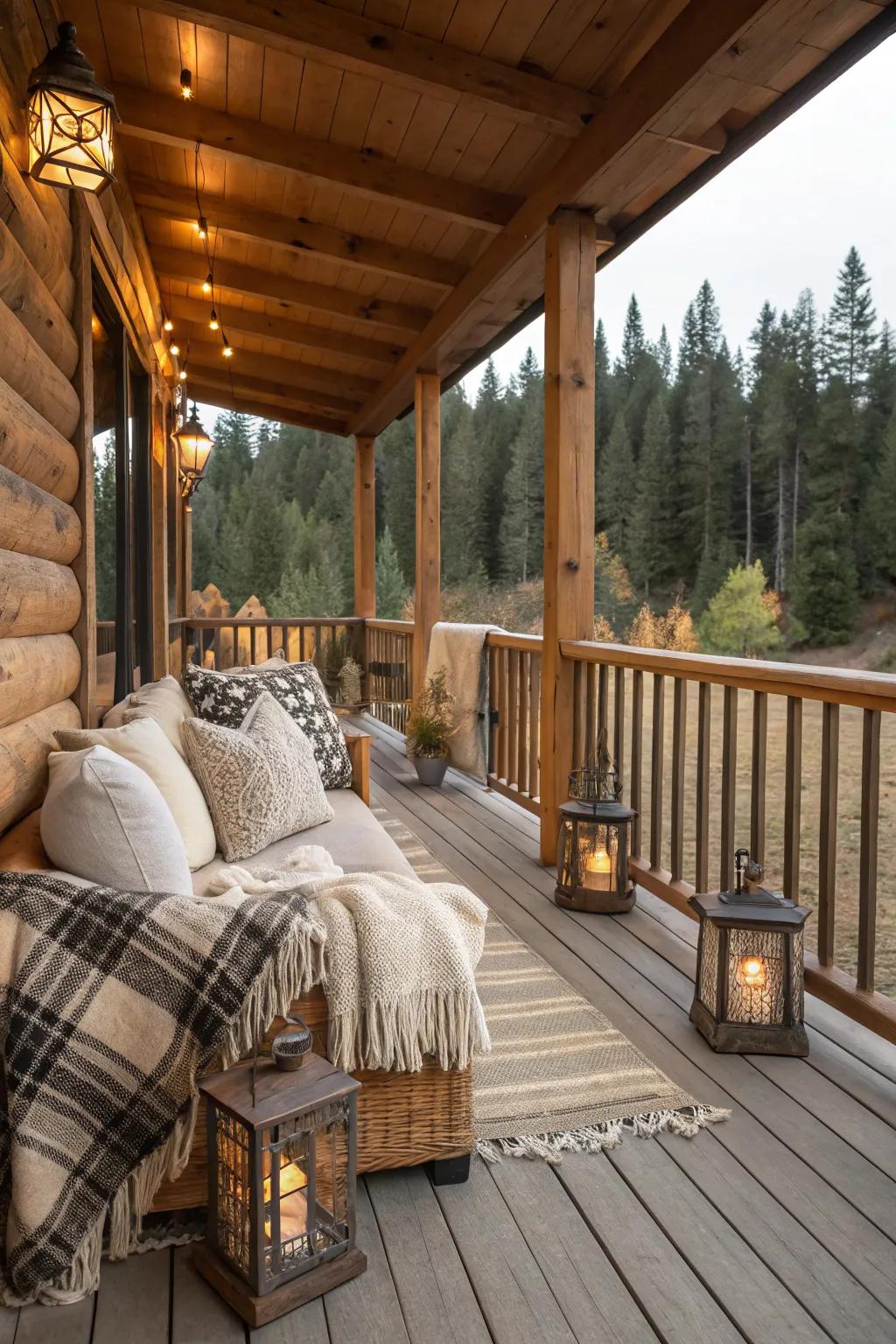 Wood railings add safety and rustic style.