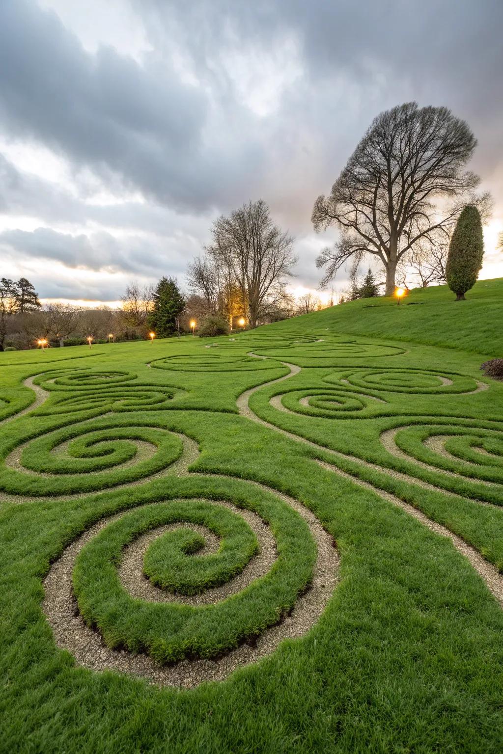 Lively spirals infuse your lawn with energy and excitement.