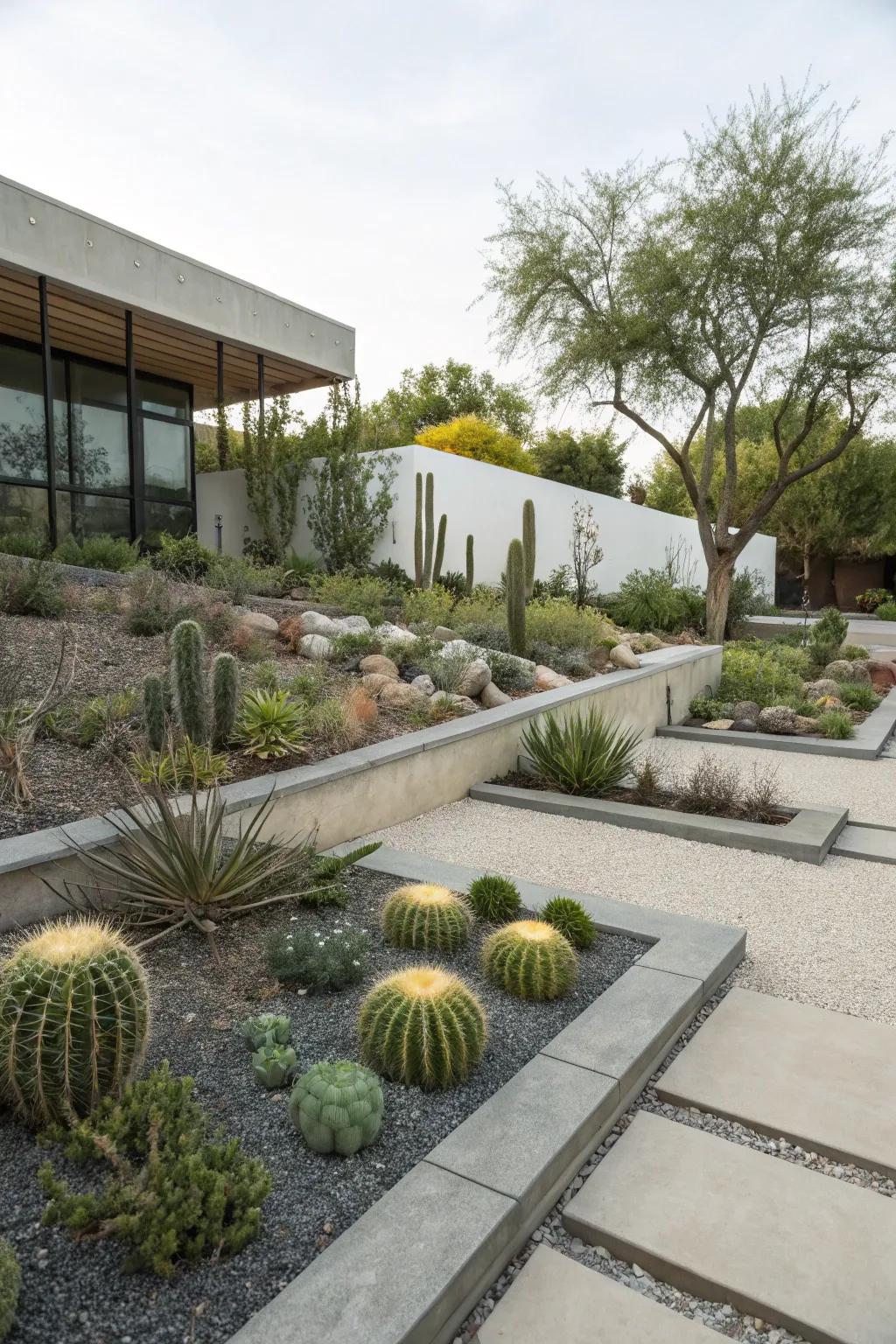 Gravel gardens offer a modern and low-maintenance appeal.