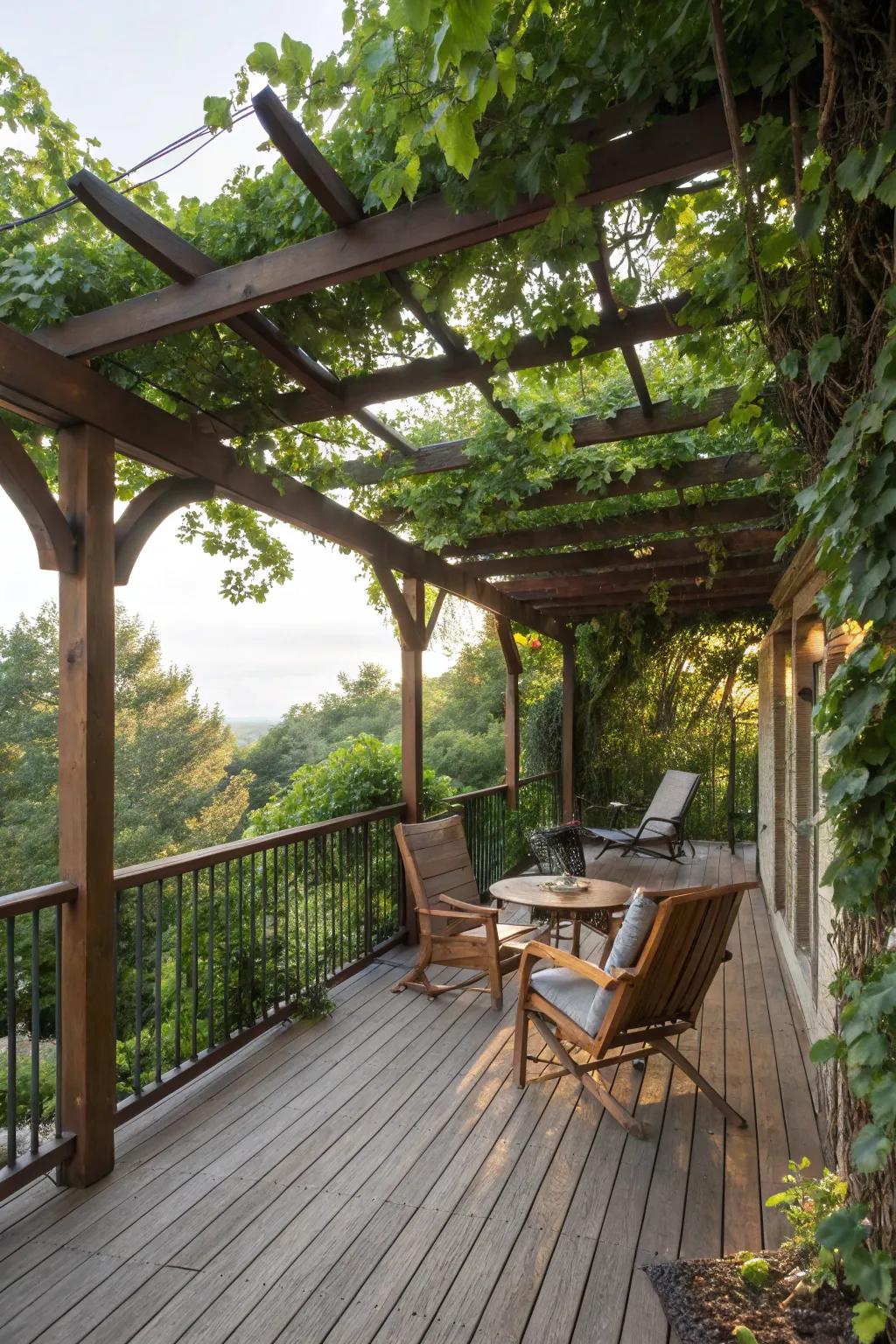 A pergola adds elegance and shade to outdoor spaces.