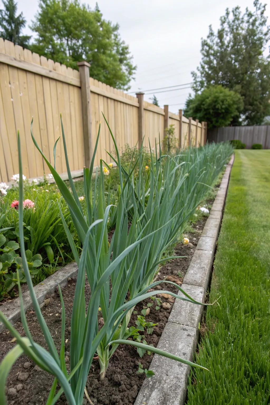 Garlic's pungent aroma helps protect your garden from deer.