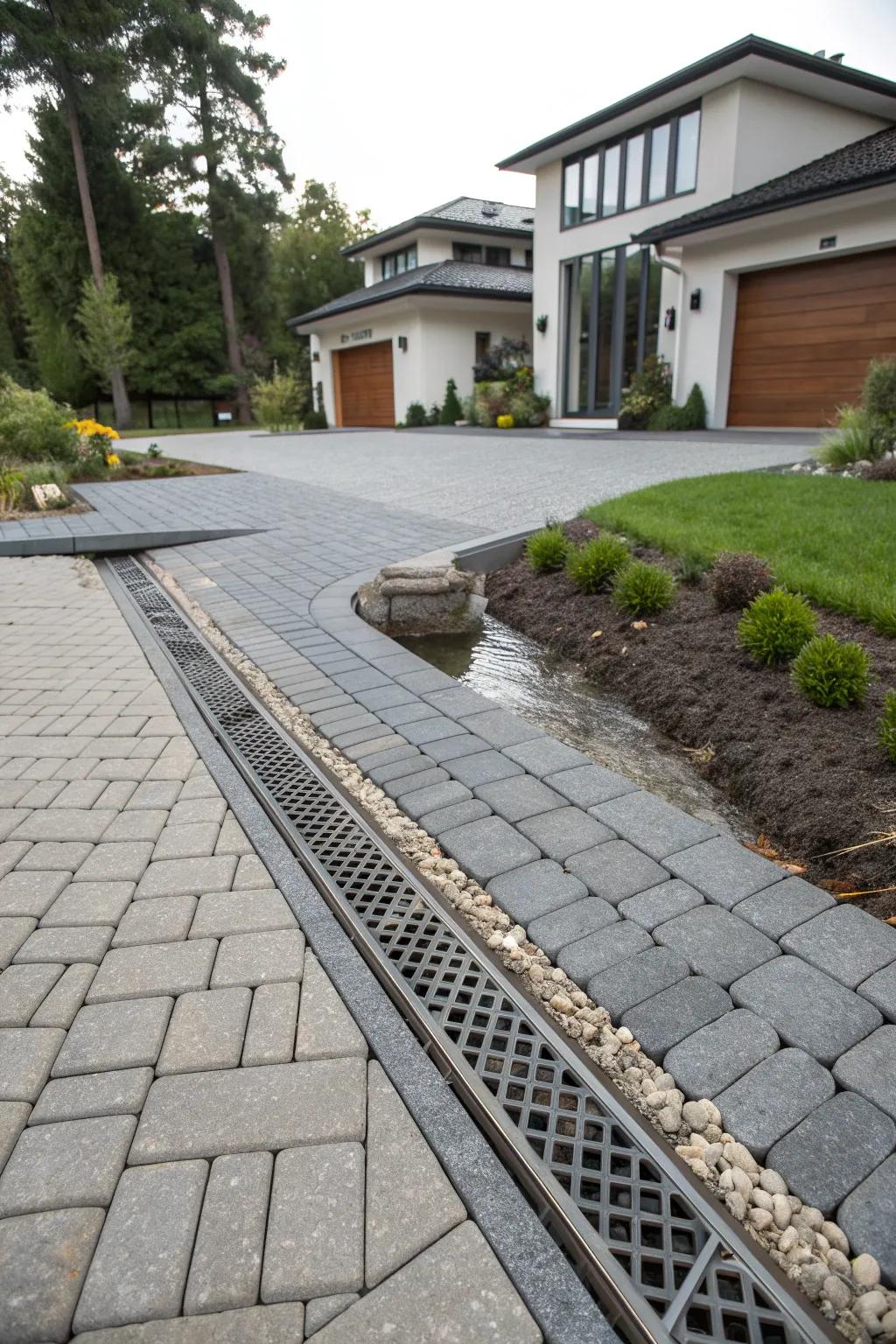 Permeable pavers offer an eco-friendly and stylish border.