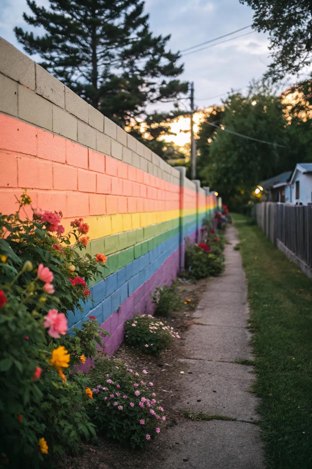 A rainbow gradient adds whimsy and joy to your outdoor space.
