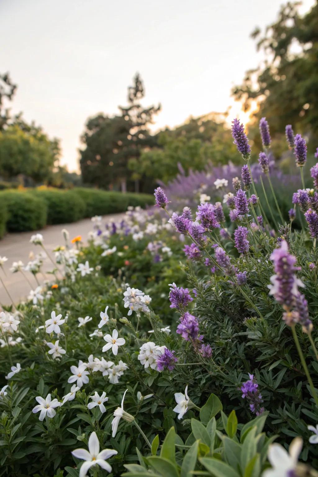 Fragrant plants fill this garden with delightful scents.