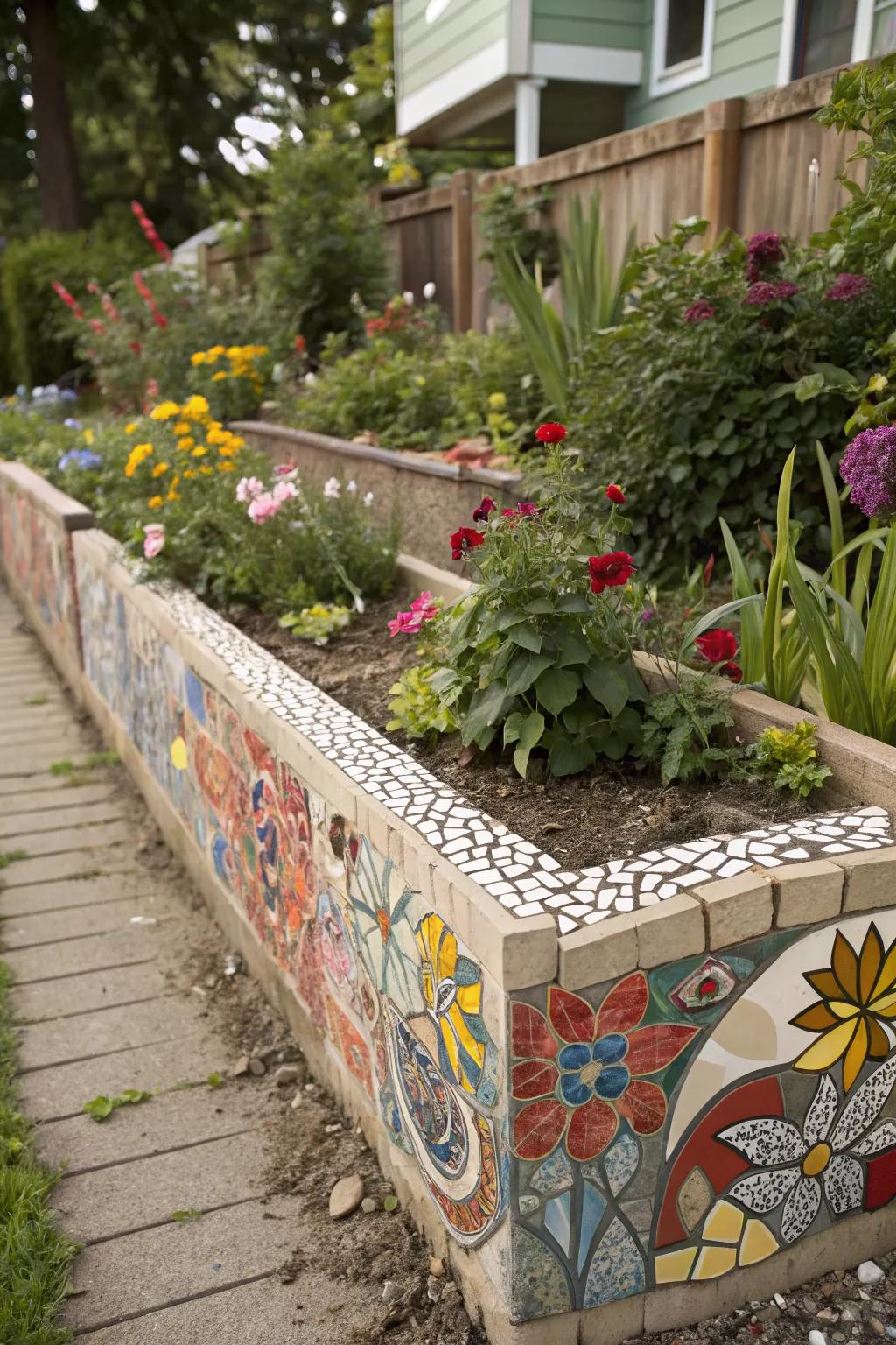 Mosaic borders transform edges into colorful art.