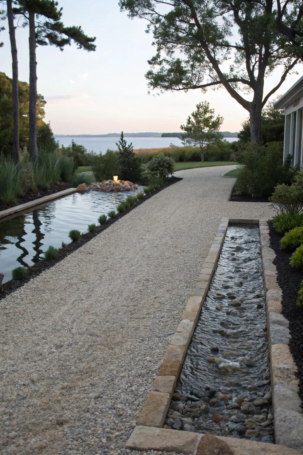 Water features add soothing ambiance and drama.