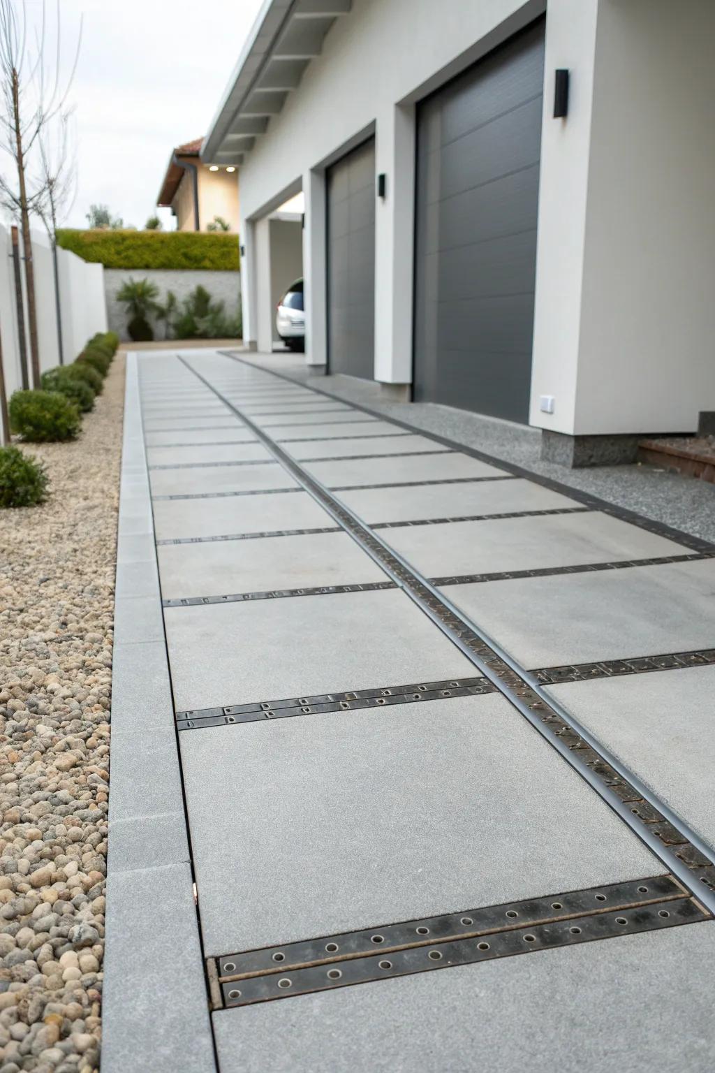 Achieve modern minimalism with metal strips.