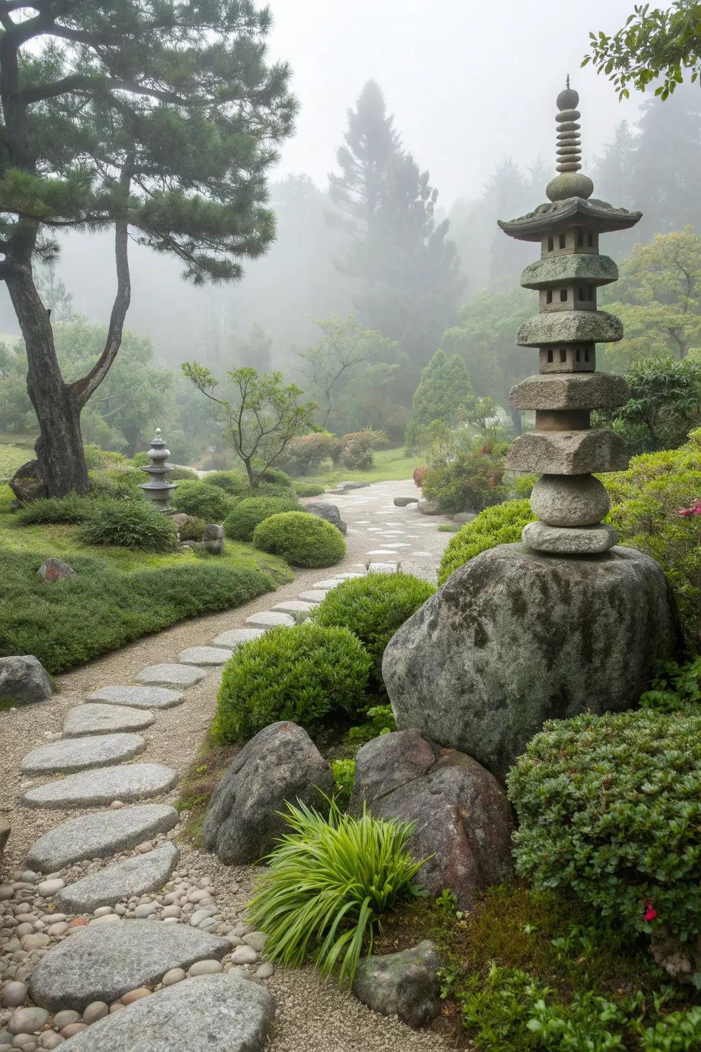 Decorative stones elevate the aesthetic effortlessly.