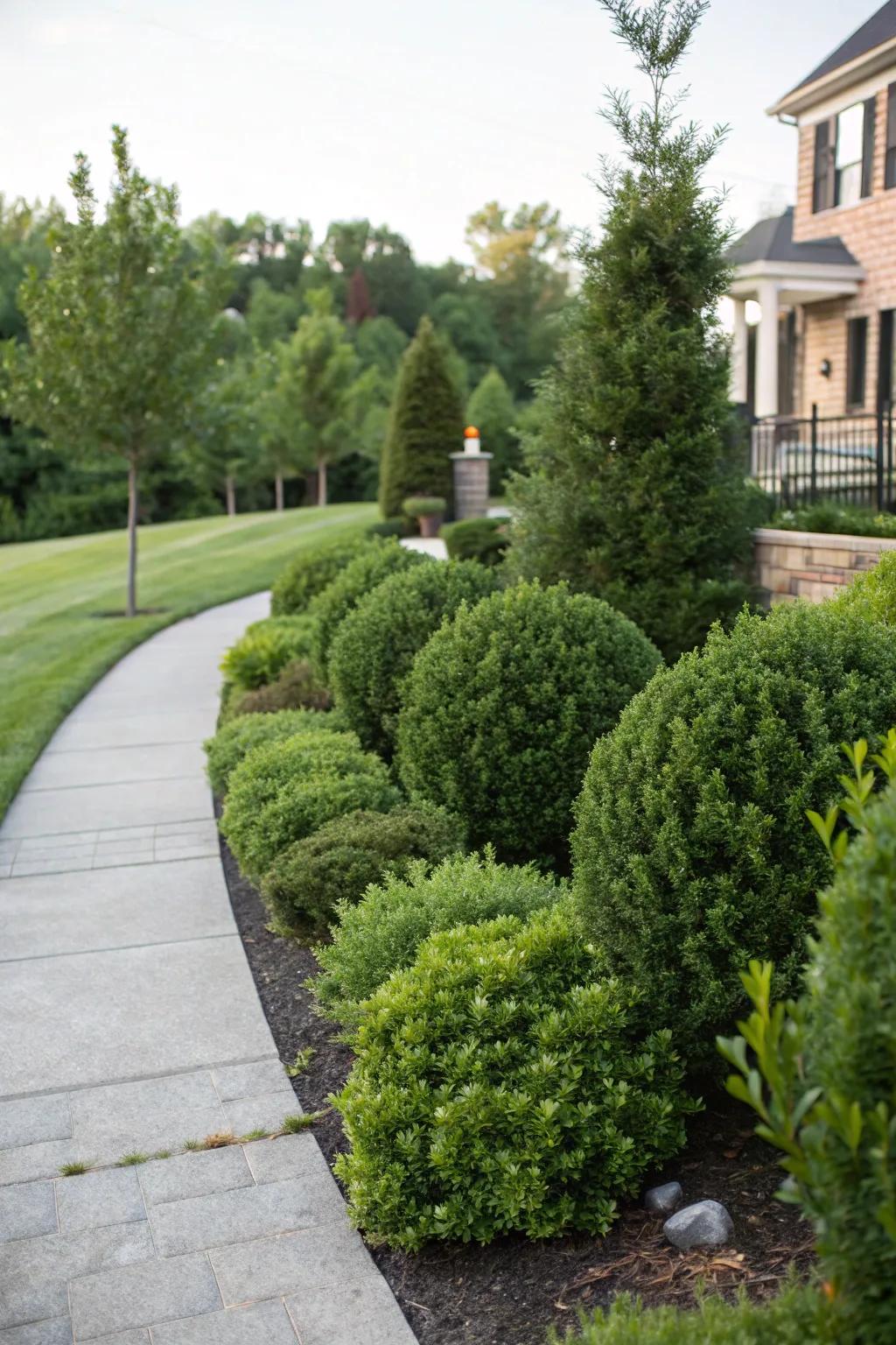 Dwarf Holly offers dense, evergreen coverage year-round.