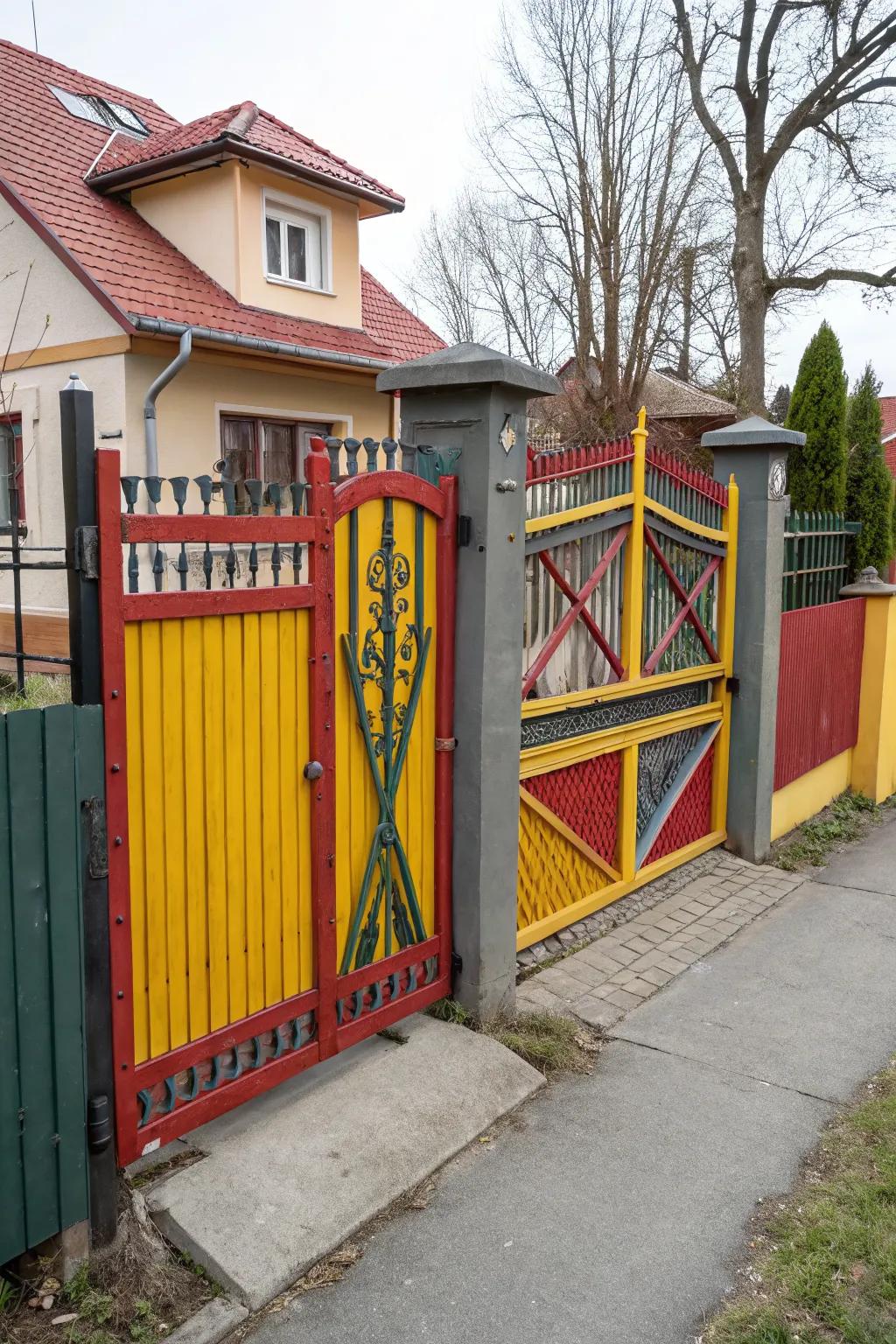 Bold colors add a surprising twist to traditional gate designs.