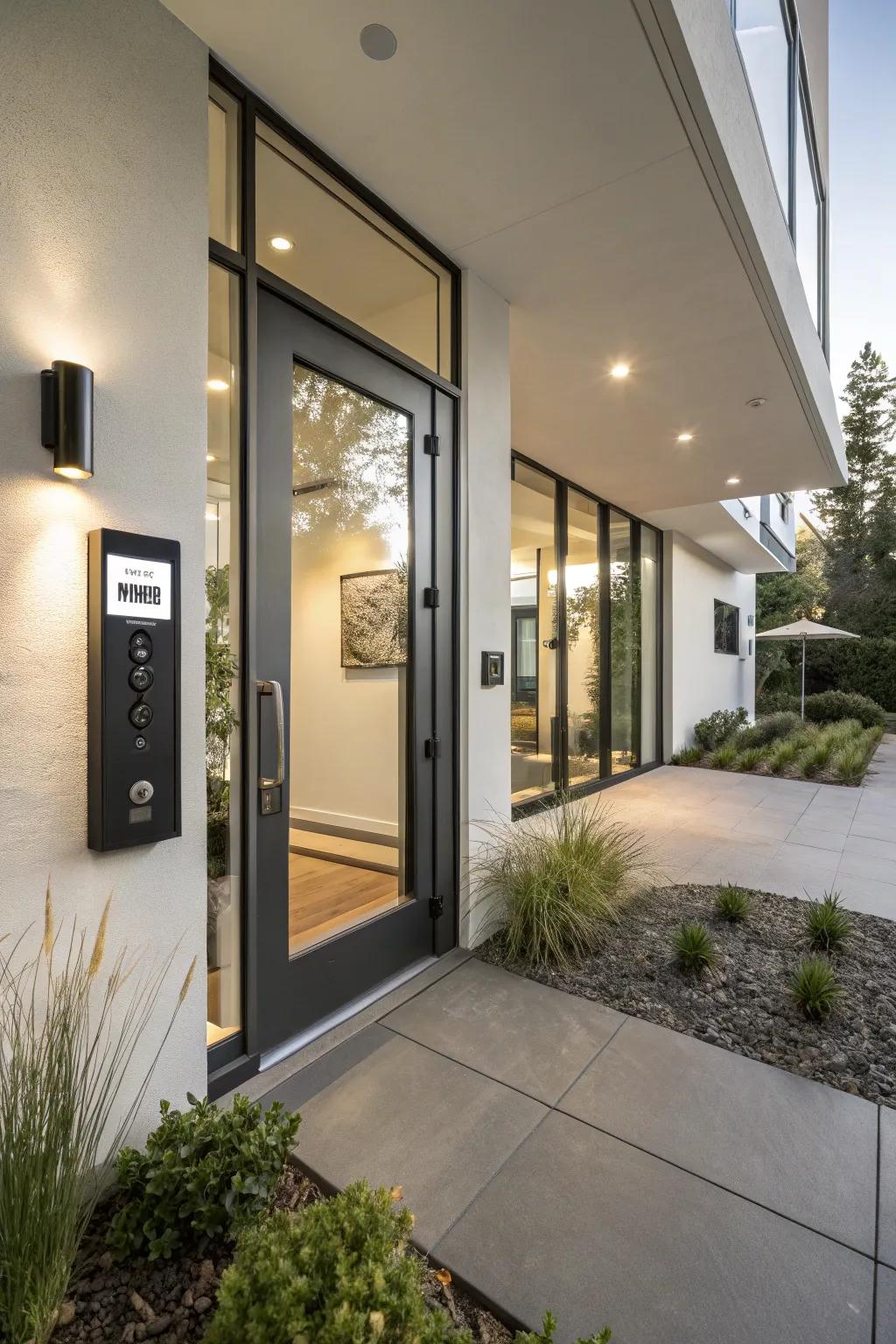 Smart technology enhancing modern entrance design.