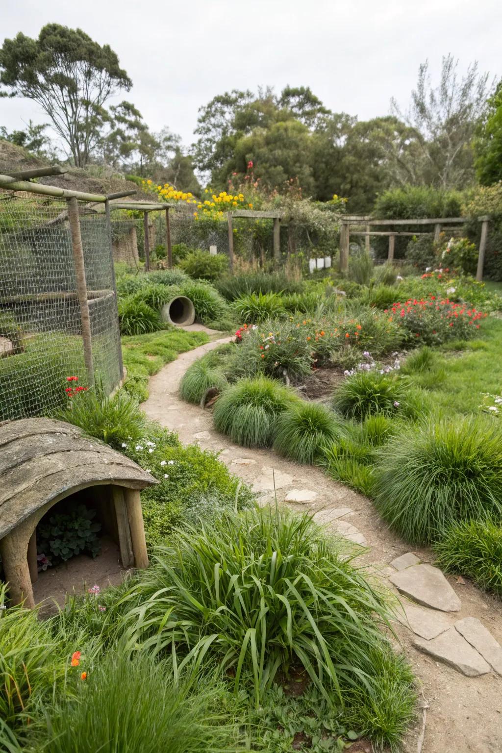 Mondo grass creates a lush, wildlife-friendly habitat in the garden.