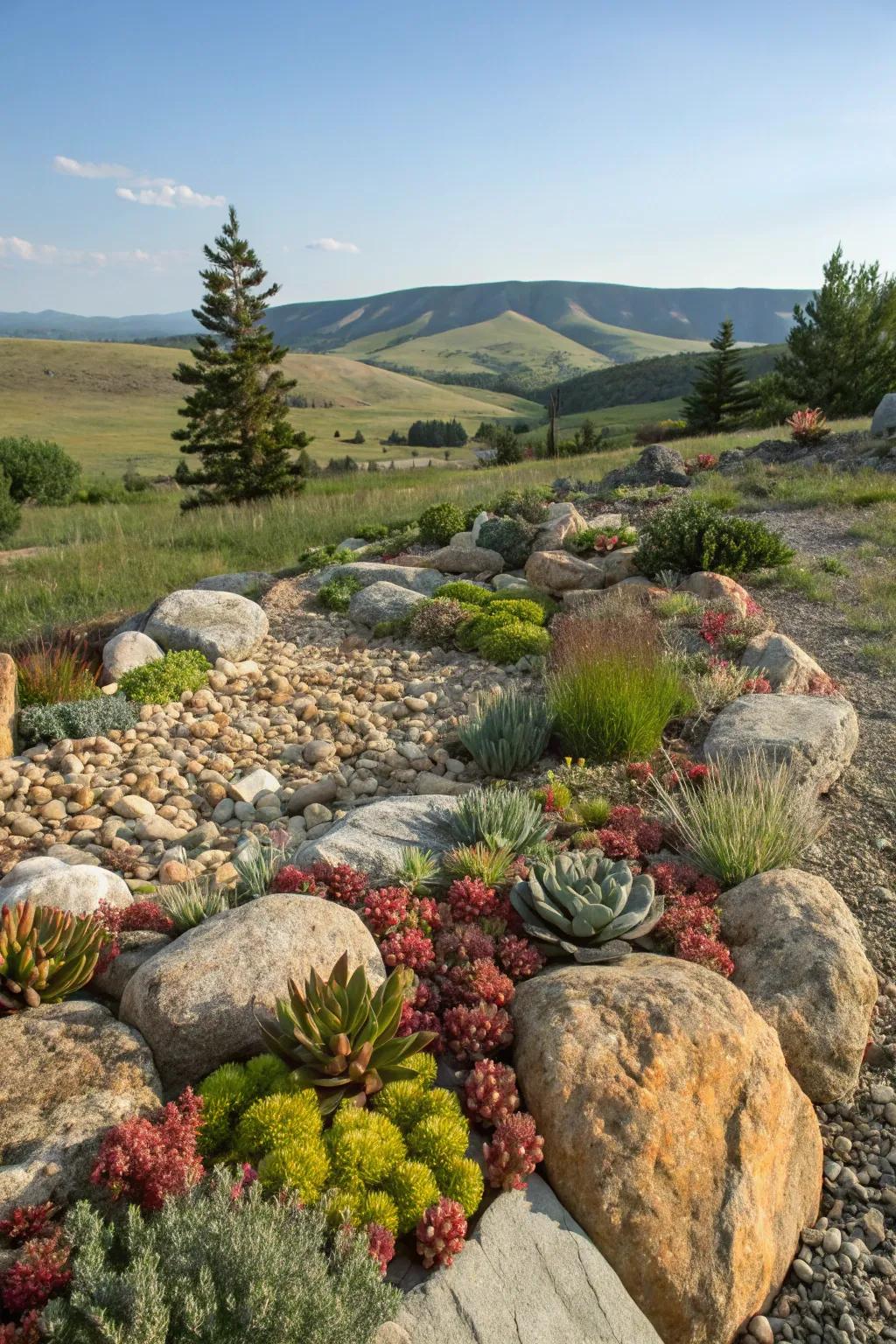 A rock garden that blends simplicity and elegance.