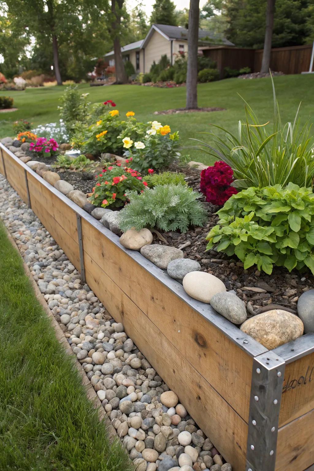 Enhance your garden with stylish mixed material borders.