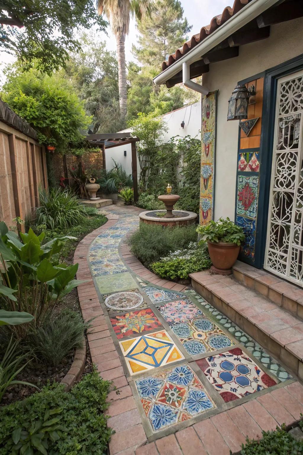 Colorful tiles add vibrancy and character to your backyard design.