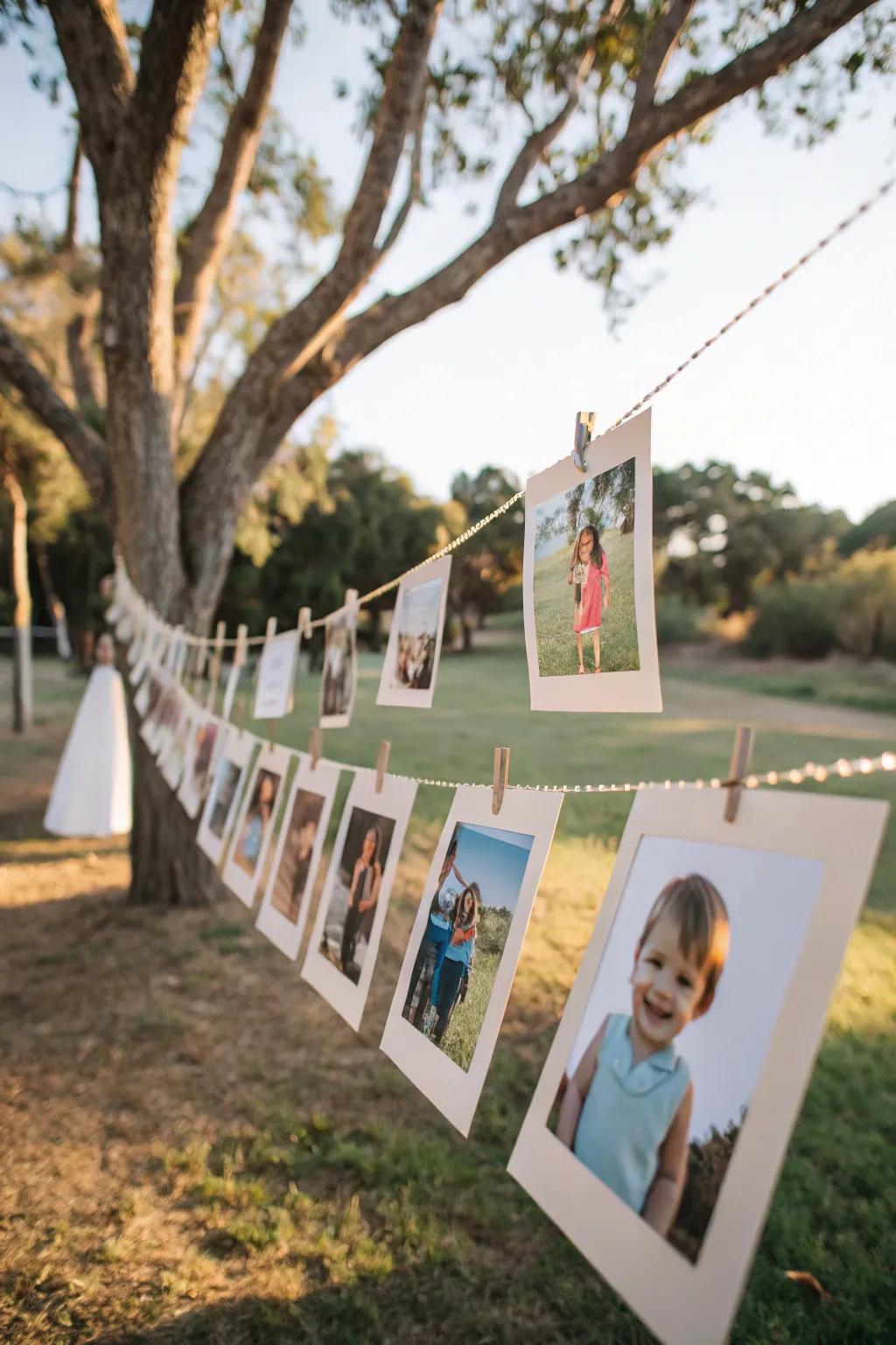 A whimsical photo display captures cherished memories of the past year.