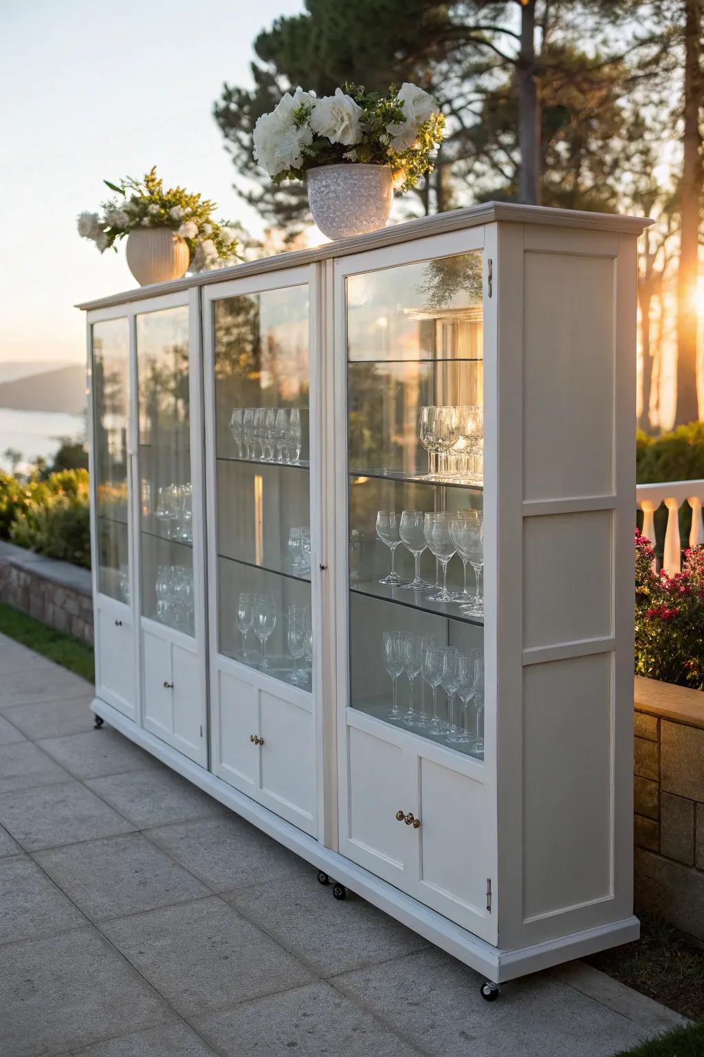 Introduce a touch of elegance with glass-front cabinets that highlight your finest pieces.
