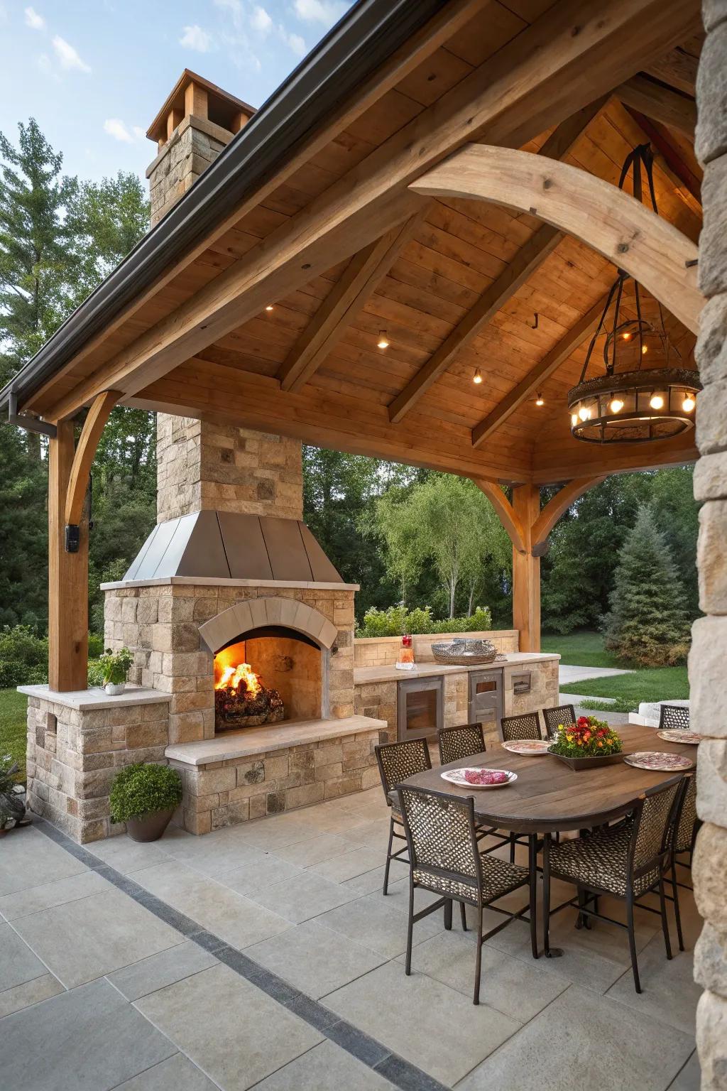 Turn your pavilion into a culinary delight with a pizza oven.