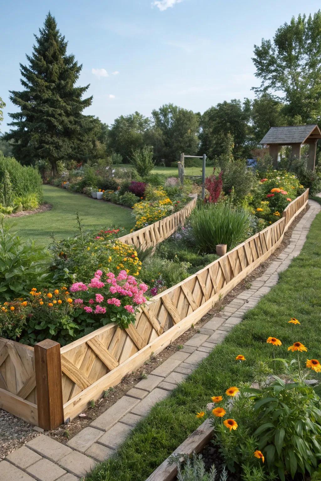 Add intrigue to your garden with pony walls featuring unexpected angles.